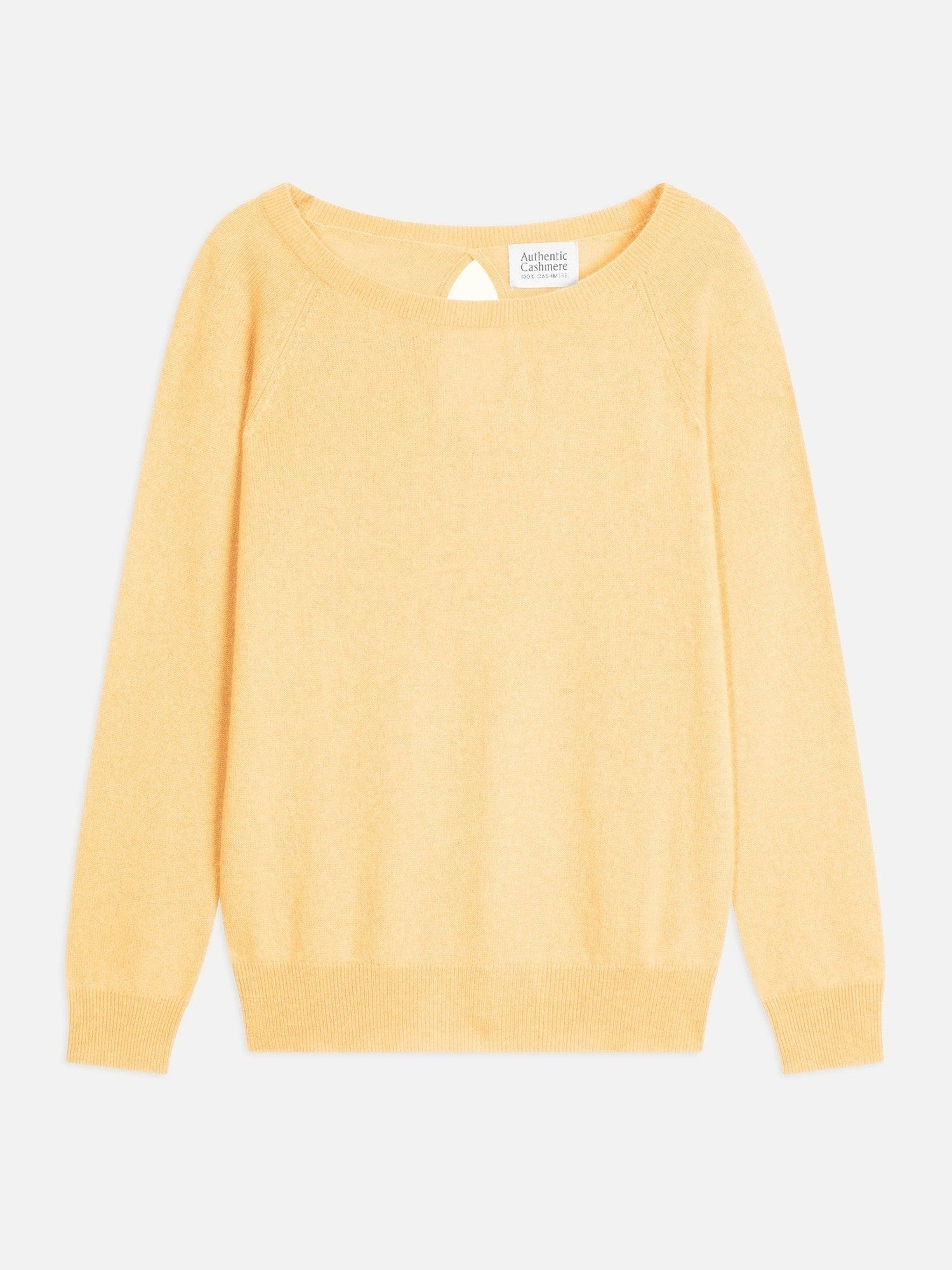 dibona pull col bateau goutte dos vanille 100% cachemire