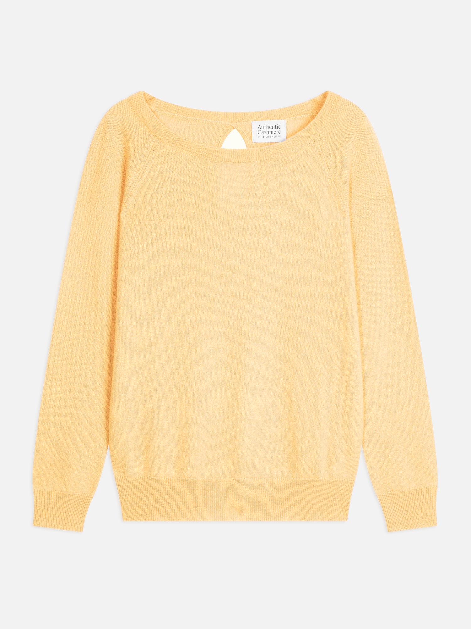 DIBONA pull col bateau goutte dos vanille 100% cachemire