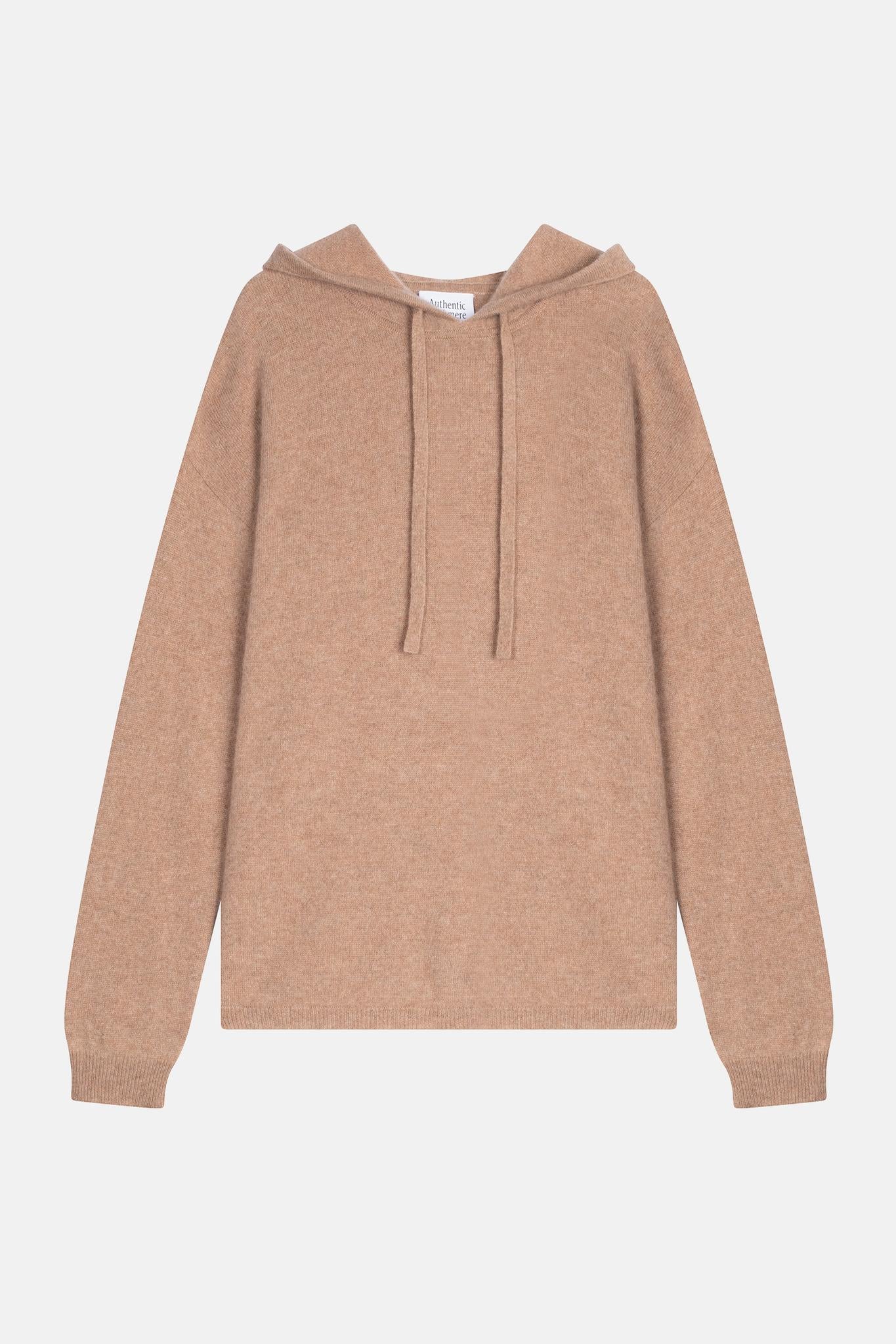 DORTE Kapuzenpullover camel meliert 100% Kaschmir