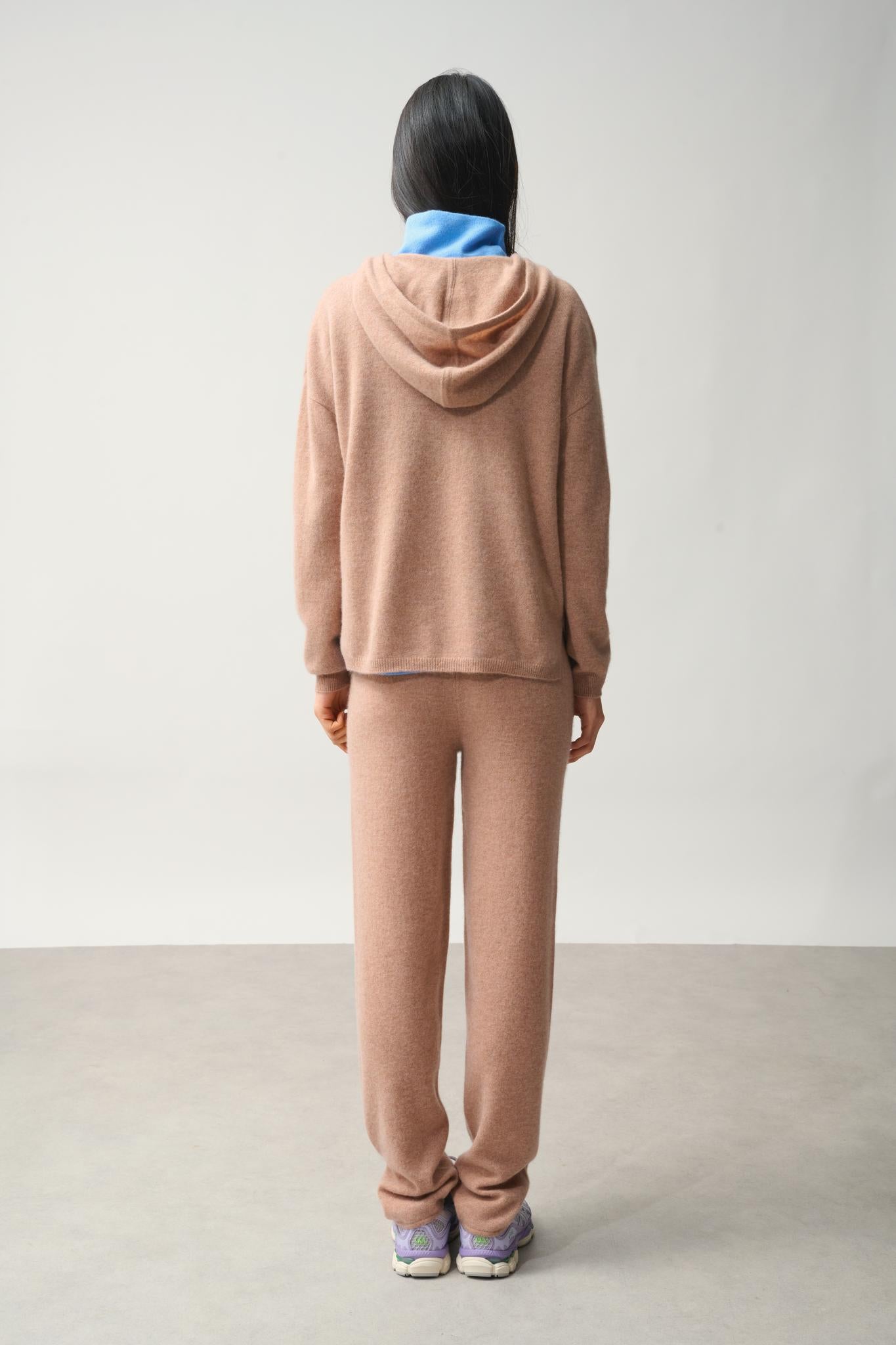 DORTE Kapuzenpullover camel meliert 100% Kaschmir