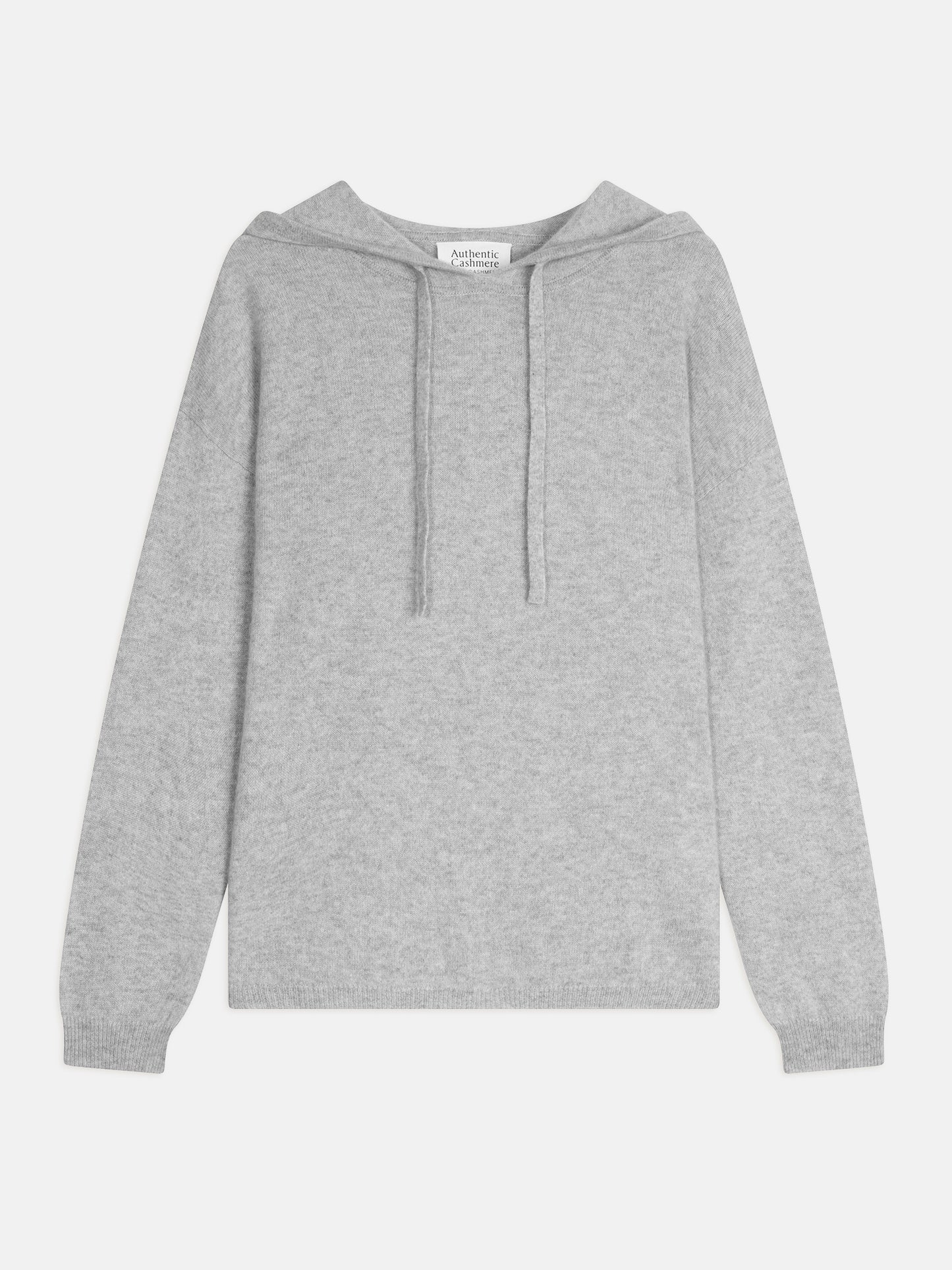 DORTE pull capuche gris clair chiné 100% cachemire