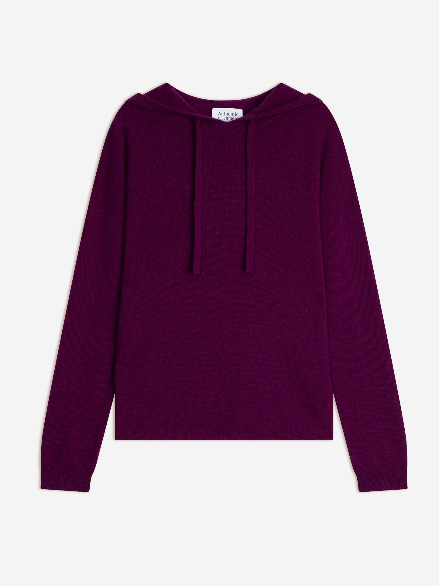 DORTE pull capuche prune 100% cachemire