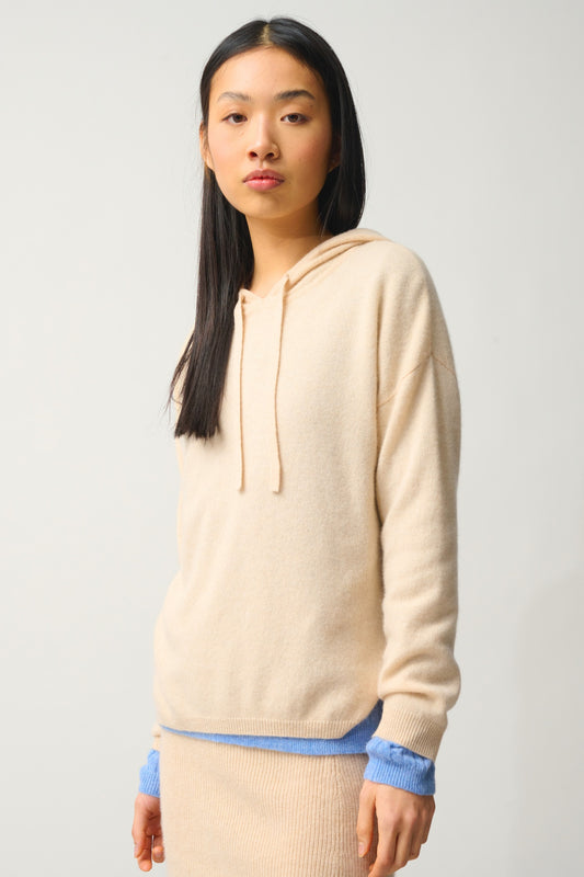 DORTE Kapuzenpullover Sand 100% Kaschmir