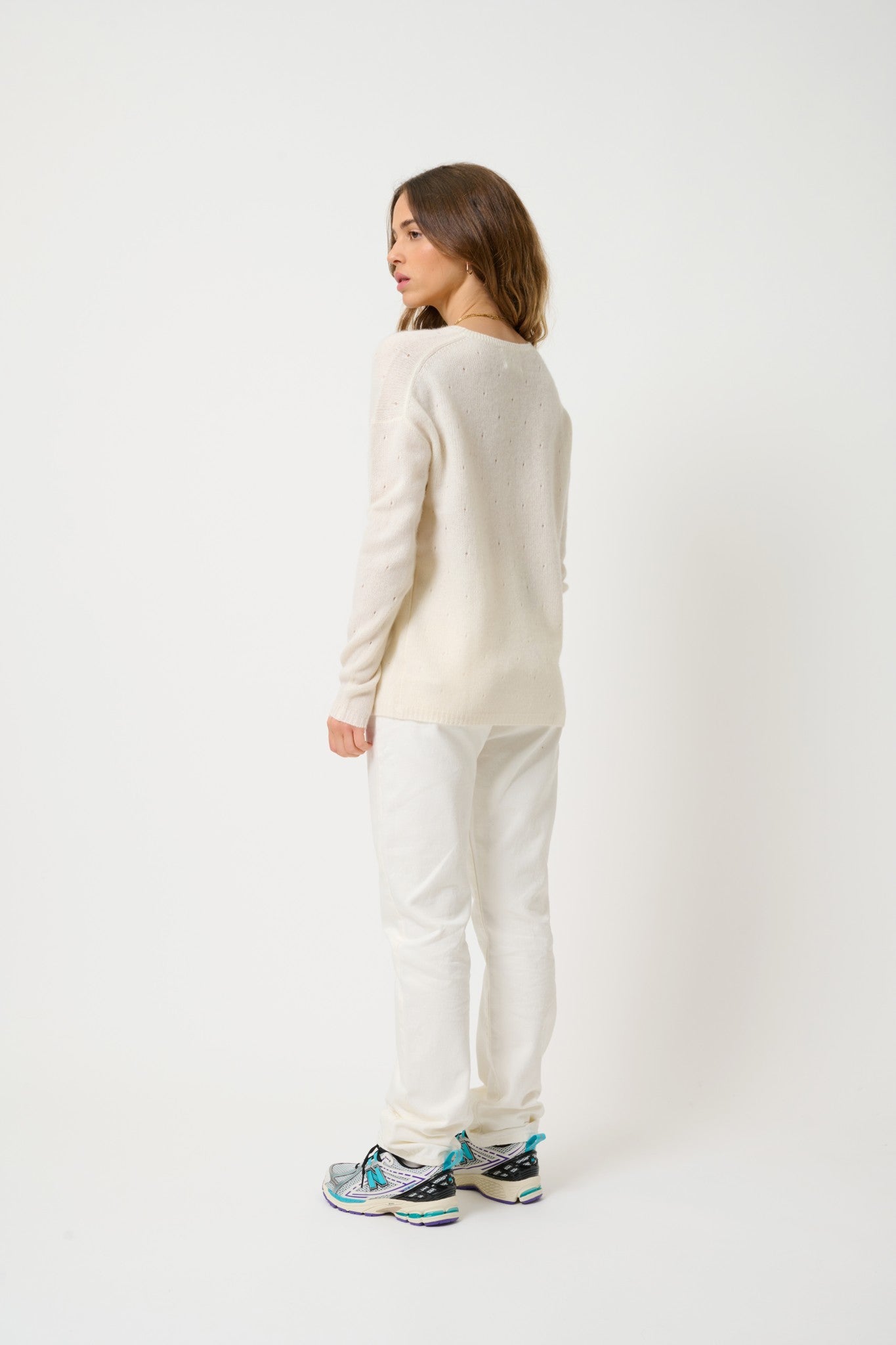 doty pull col v 4 fils neige 100% cachemire