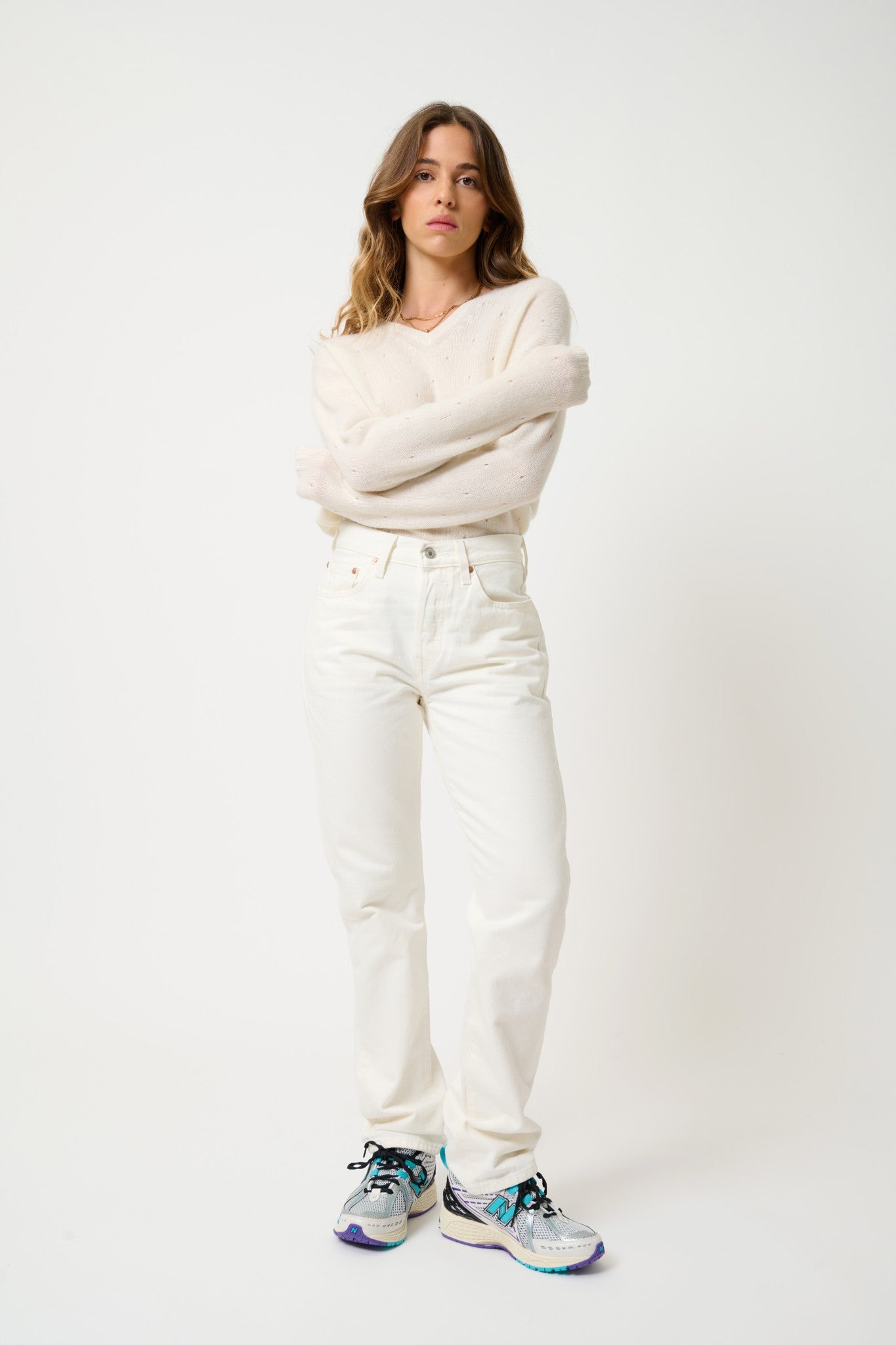 doty pull col v 4 fils neige 100% cachemire