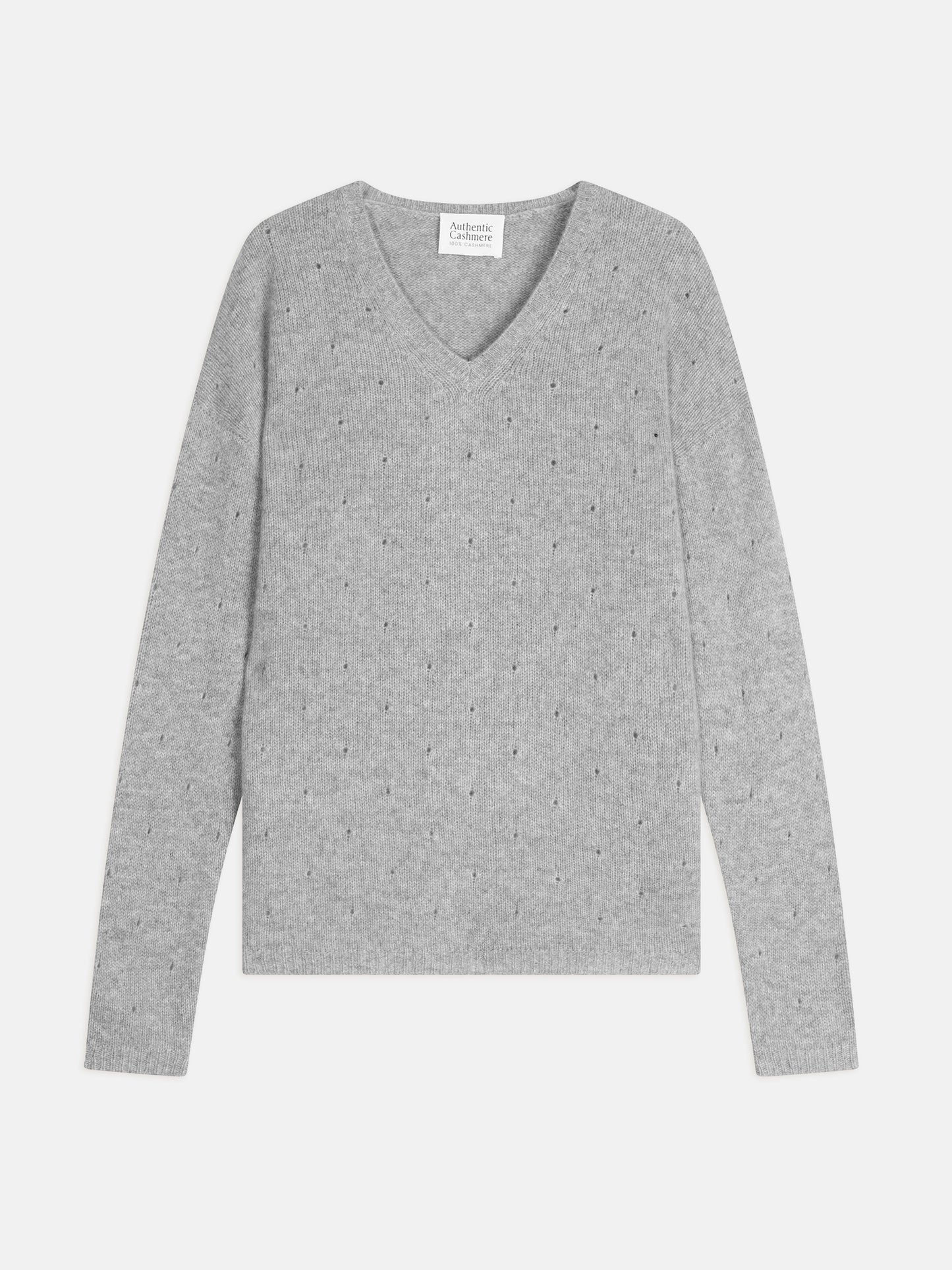 DOTY 4-fädiger Cloud-Heather-Pullover mit V-Ausschnitt, 100 % Kaschmir