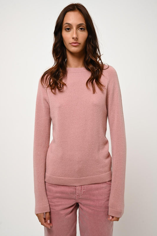 ECRIN rosewood round-neck sweater 100% cashmere