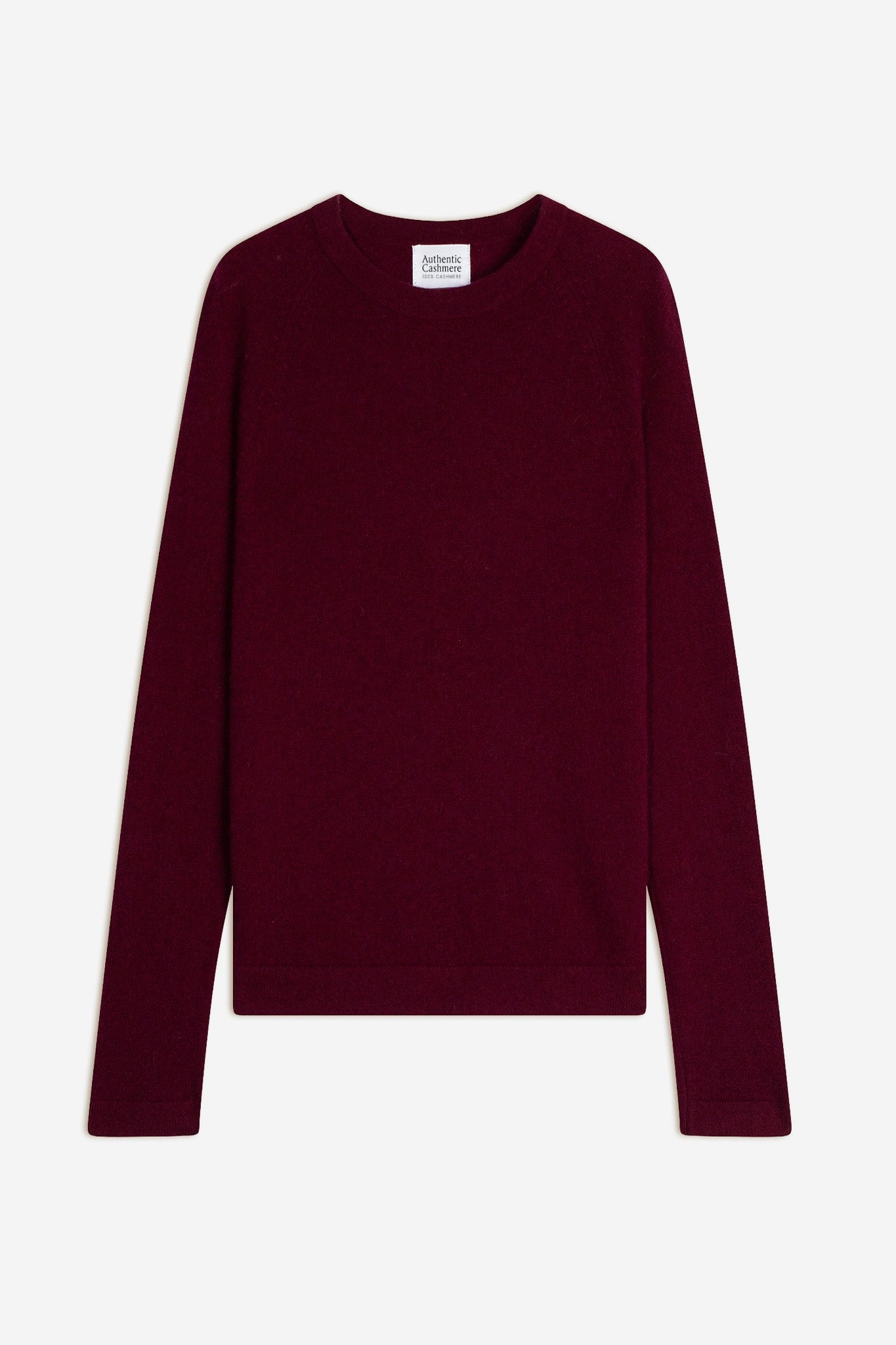 ecrin pull col rond bordeaux 100% cachemire