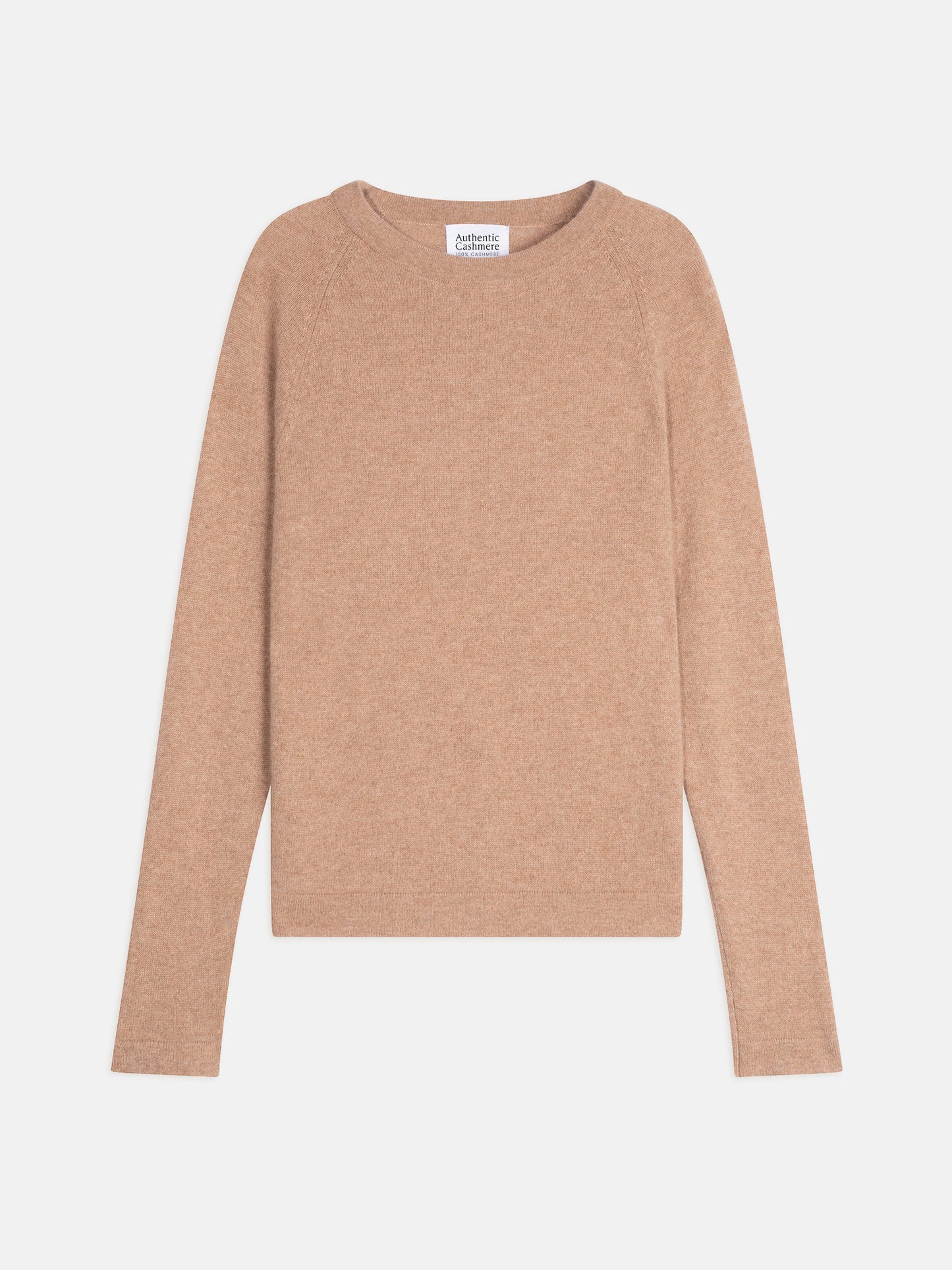 ECRIN pull col rond camel chiné 100% cachemire