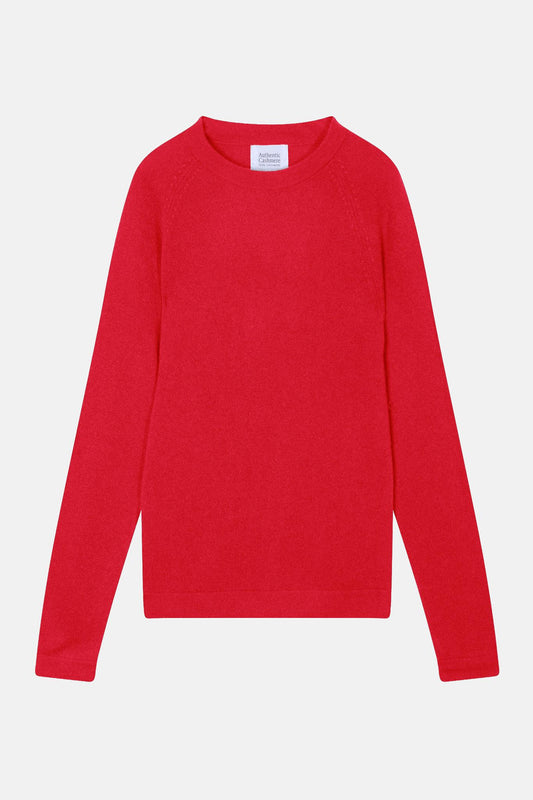 ECRIN Pullover mit Rundhalsausschnitt in Karminrot aus 100% Kaschmir