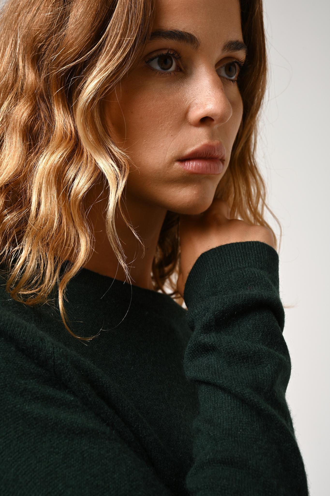 ECRIN pull col rond cyprès 100% cachemire