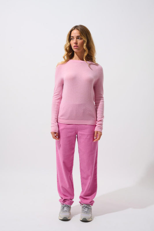 ECRIN Pullover mit Rundhalsausschnitt Dragée 100% Kaschmir