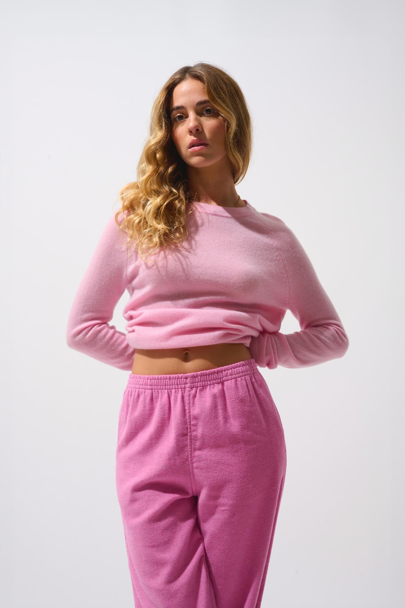 ECRIN pull col rond dragée 100% cachemire