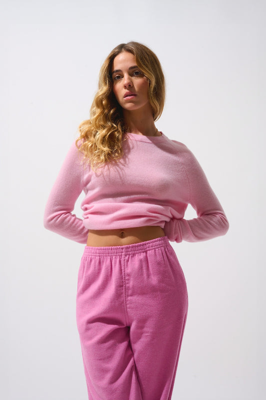 ECRIN Pullover mit Rundhalsausschnitt Dragée 100% Kaschmir