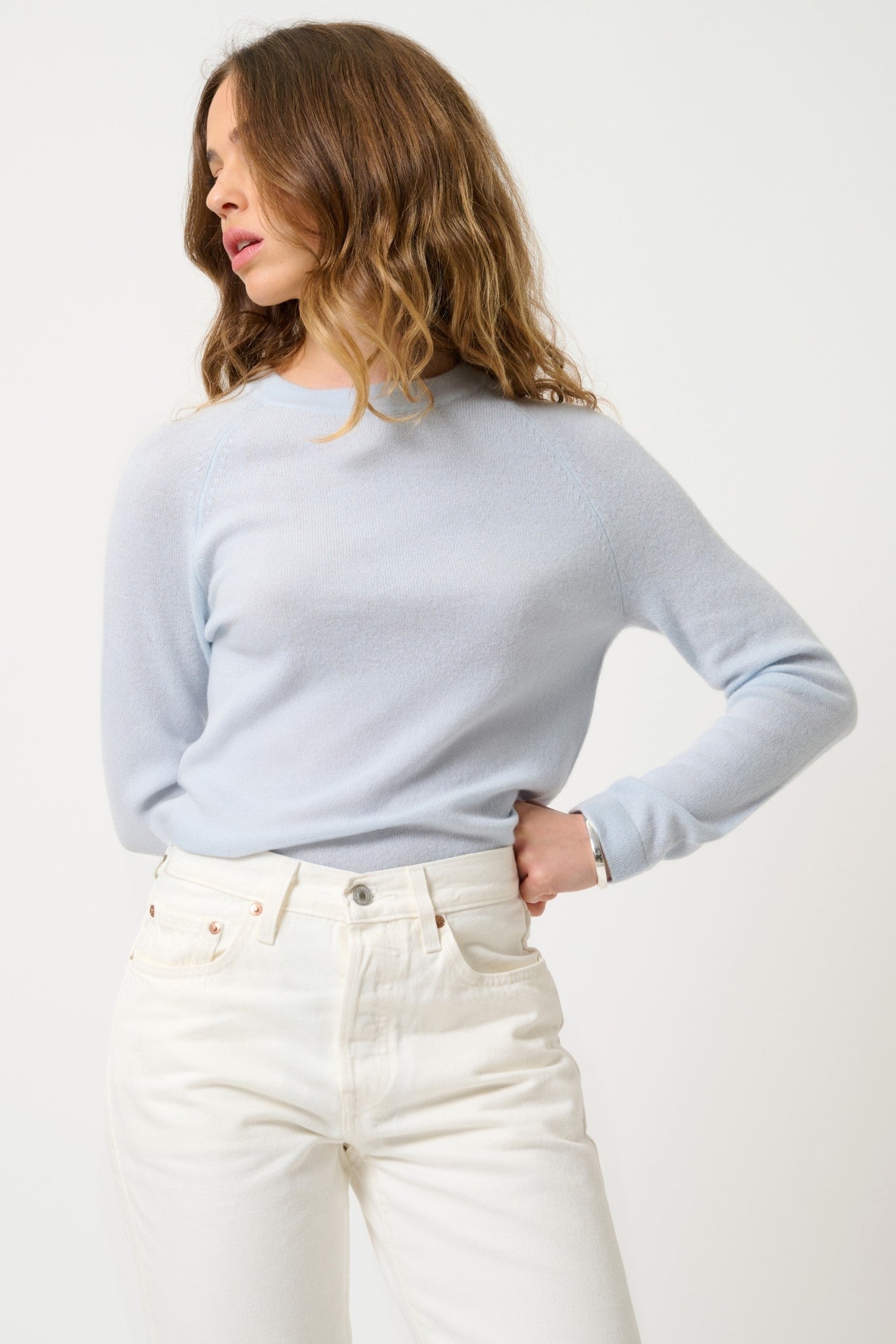 ecrin pull col rond givre 100% cachemire