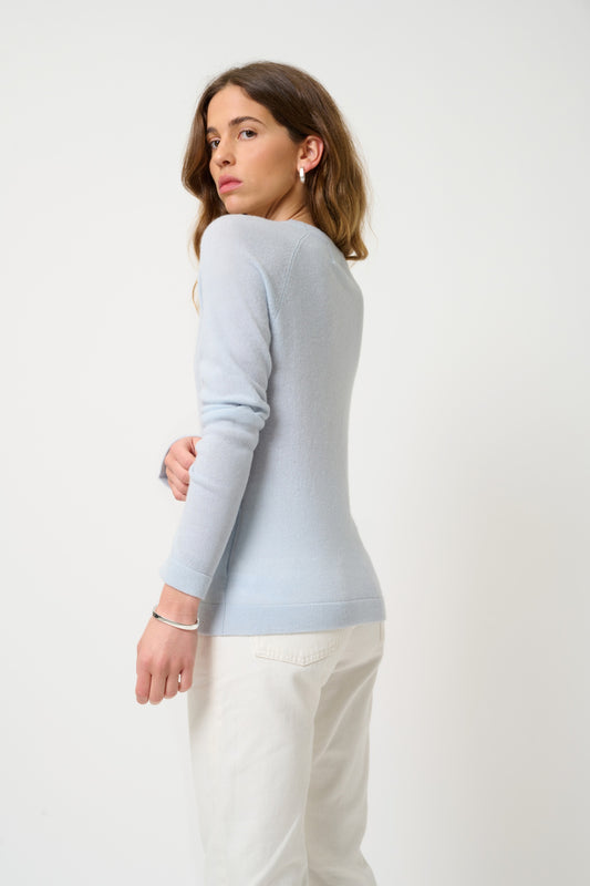 ECRIN pull col rond givre 100% cachemire