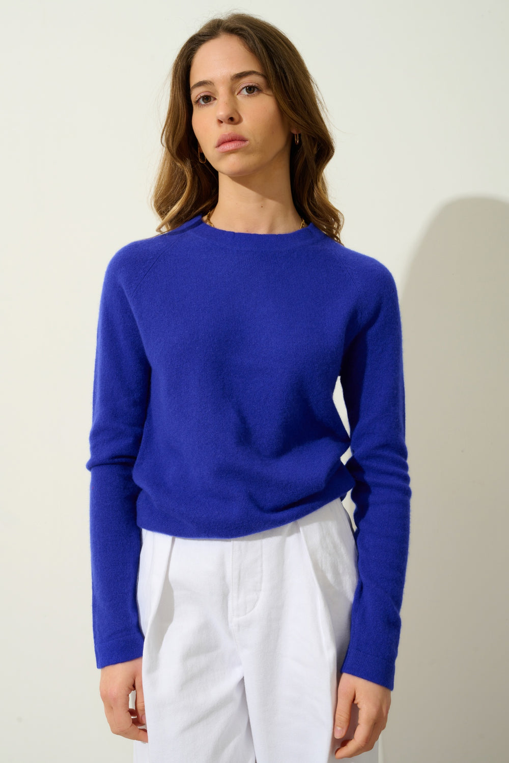 ECRIN round-neck sweater indigo 100% cashmere