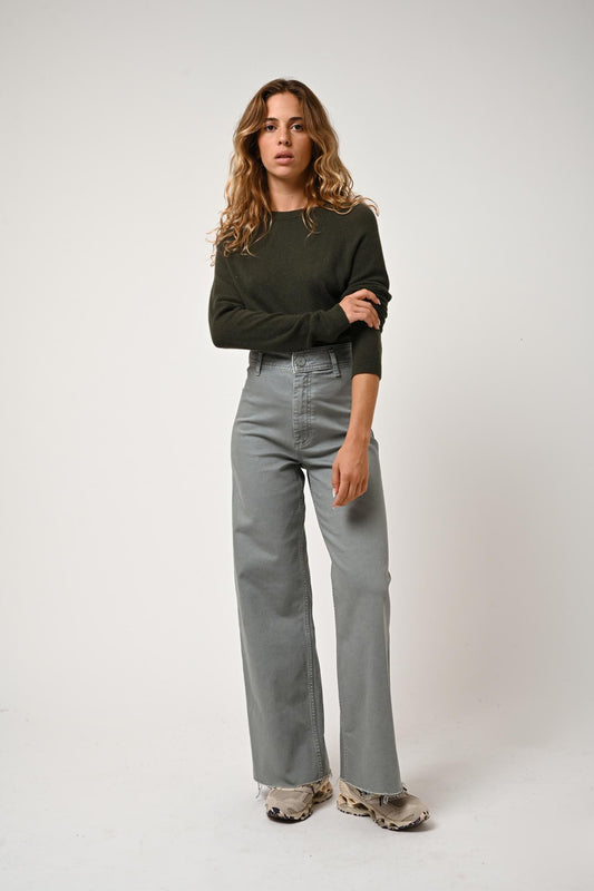 ECRIN round-neck sweater khaki 100% cashmere