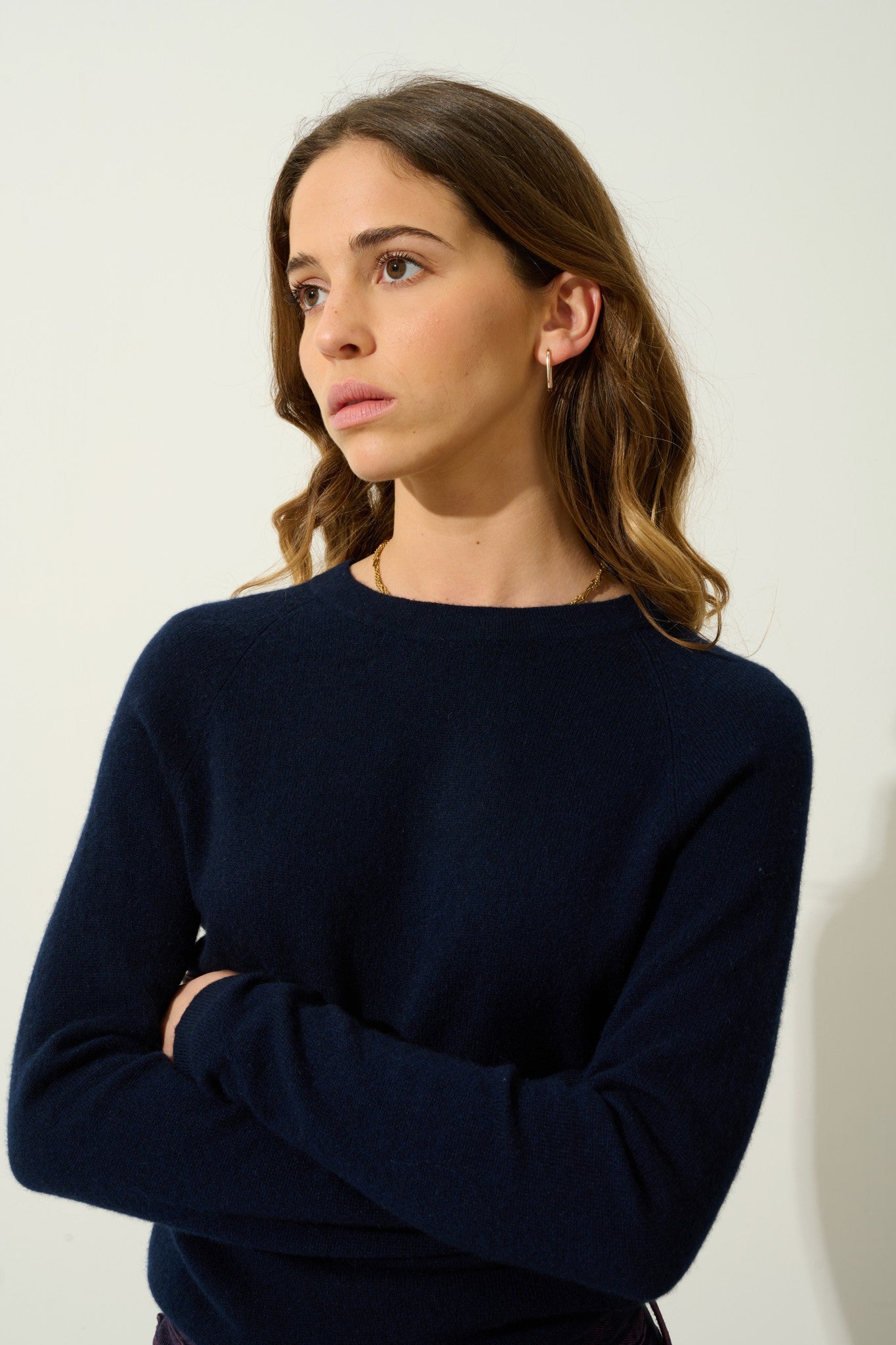 ecrin pull col rond navy 100% cachemire