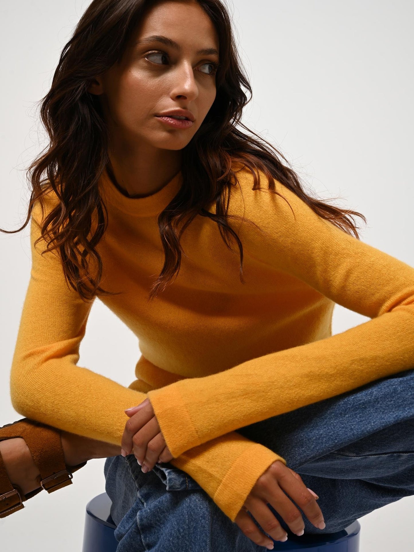 ECRIN Pullover mit Rundhalsausschnitt Mönchspfeffer 100% Kaschmir