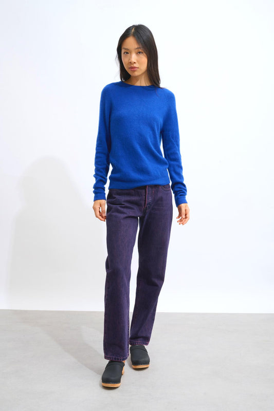 ECRIN ultramarine round-neck sweater 100% cashmere