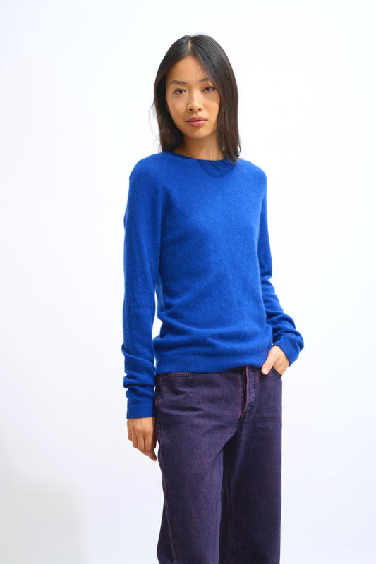 ECRIN ultramarine round-neck sweater 100% cashmere