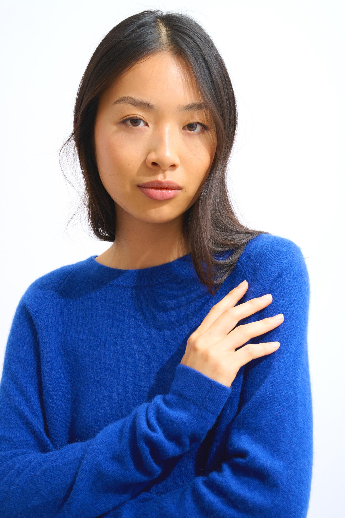 ECRIN Ultramarin Rundhalspullover 100% Kaschmir