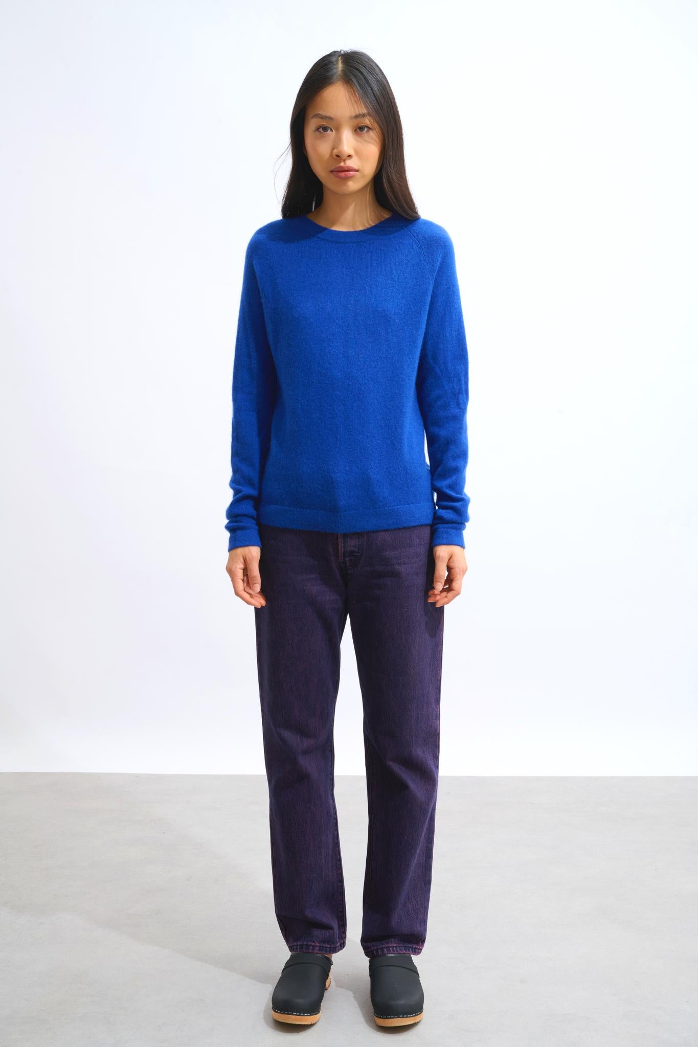 ECRIN Ultramarin Rundhalspullover 100% Kaschmir