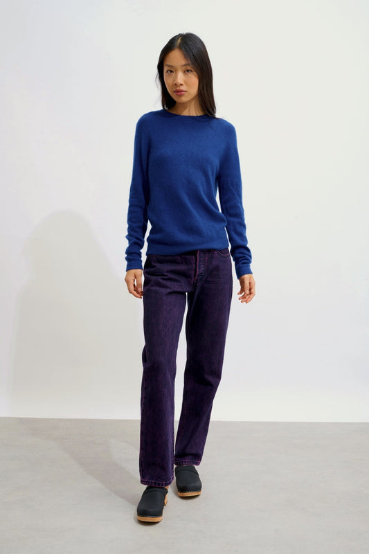 ECRIN ultramarine round-neck sweater 100% cashmere