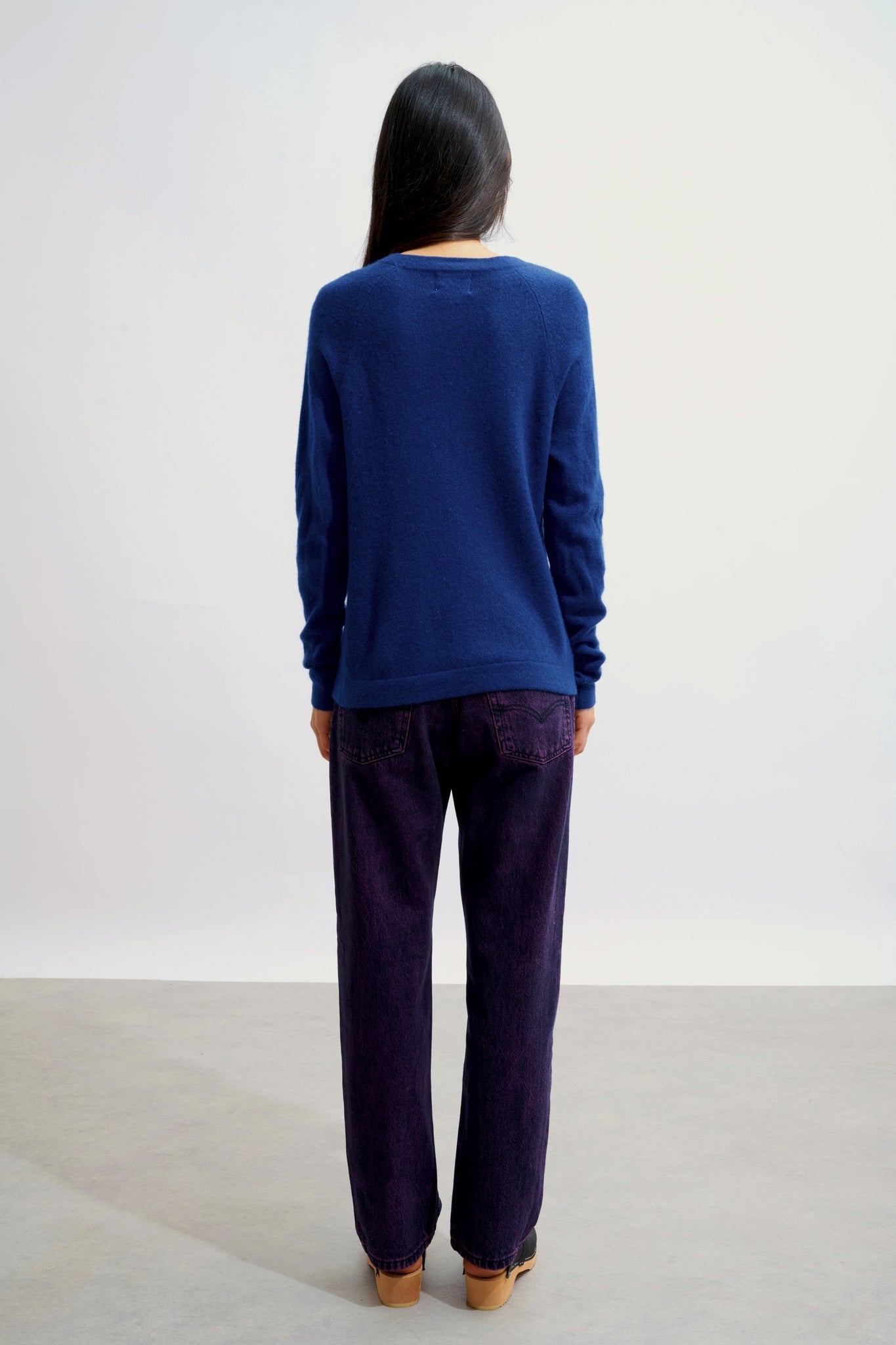 ECRIN pull col rond outremer 100% cachemire