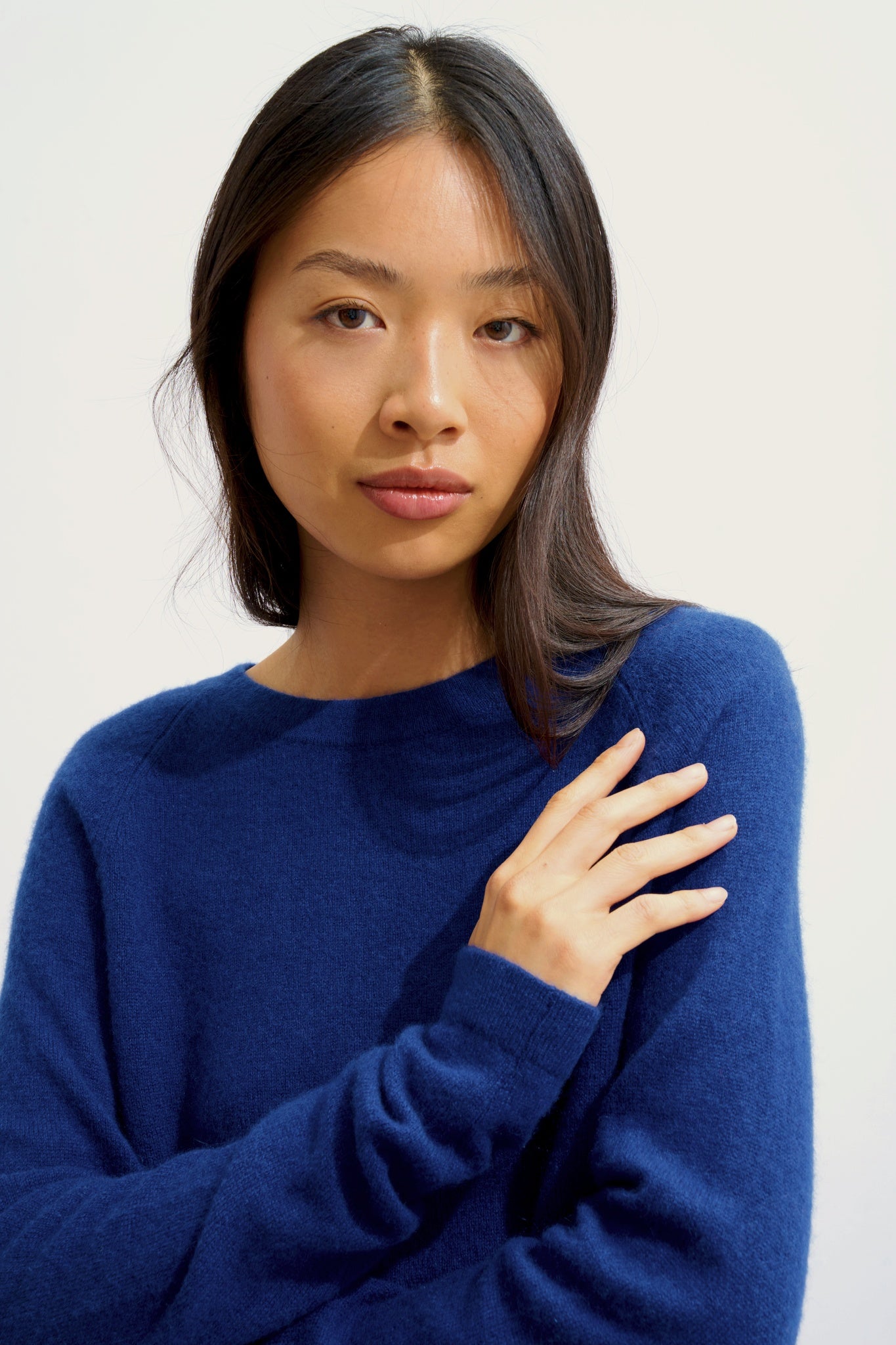 ECRIN pull col rond outremer 100% cachemire