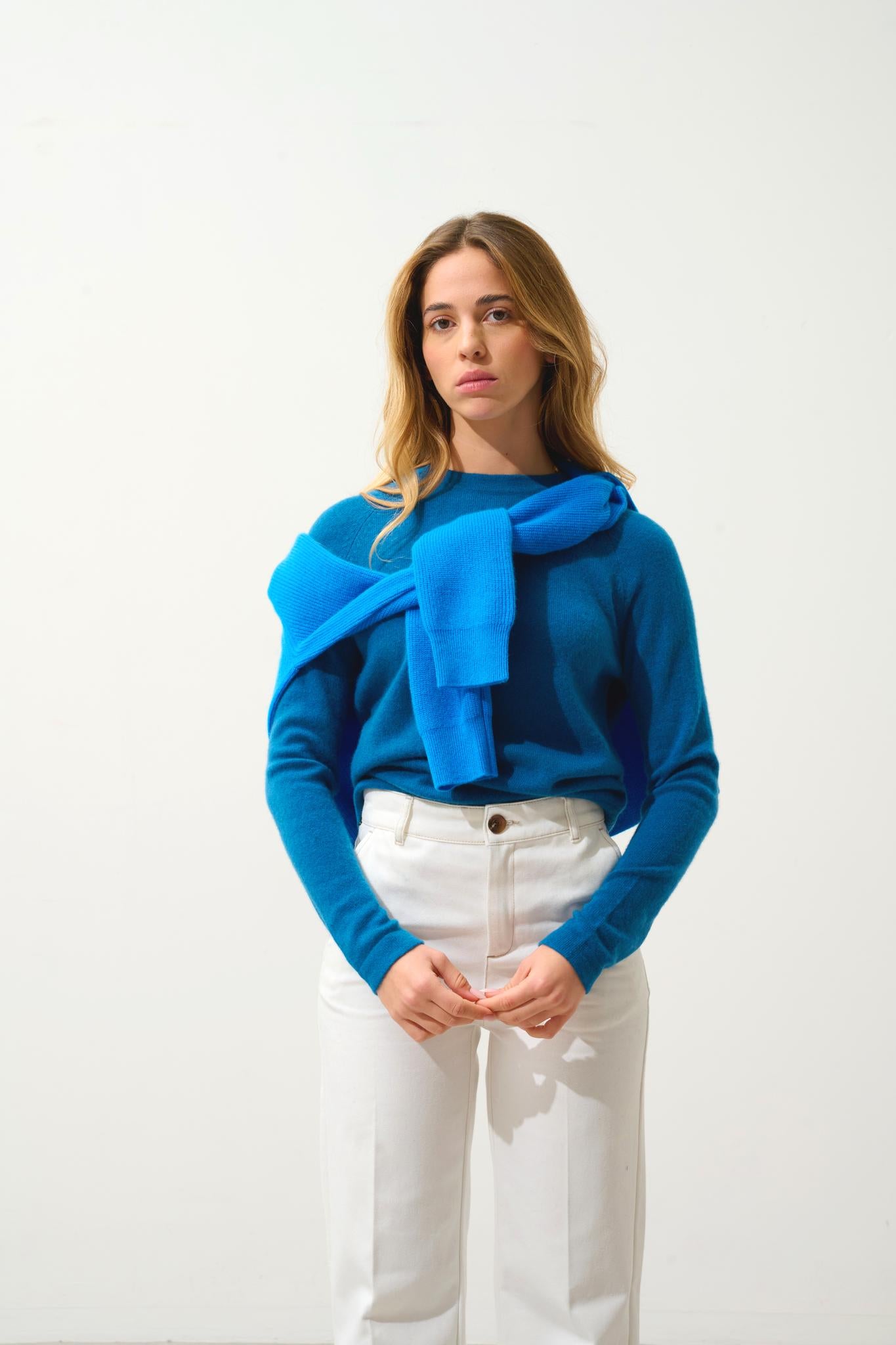 ECRIN pull col rond paon 100% cachemire