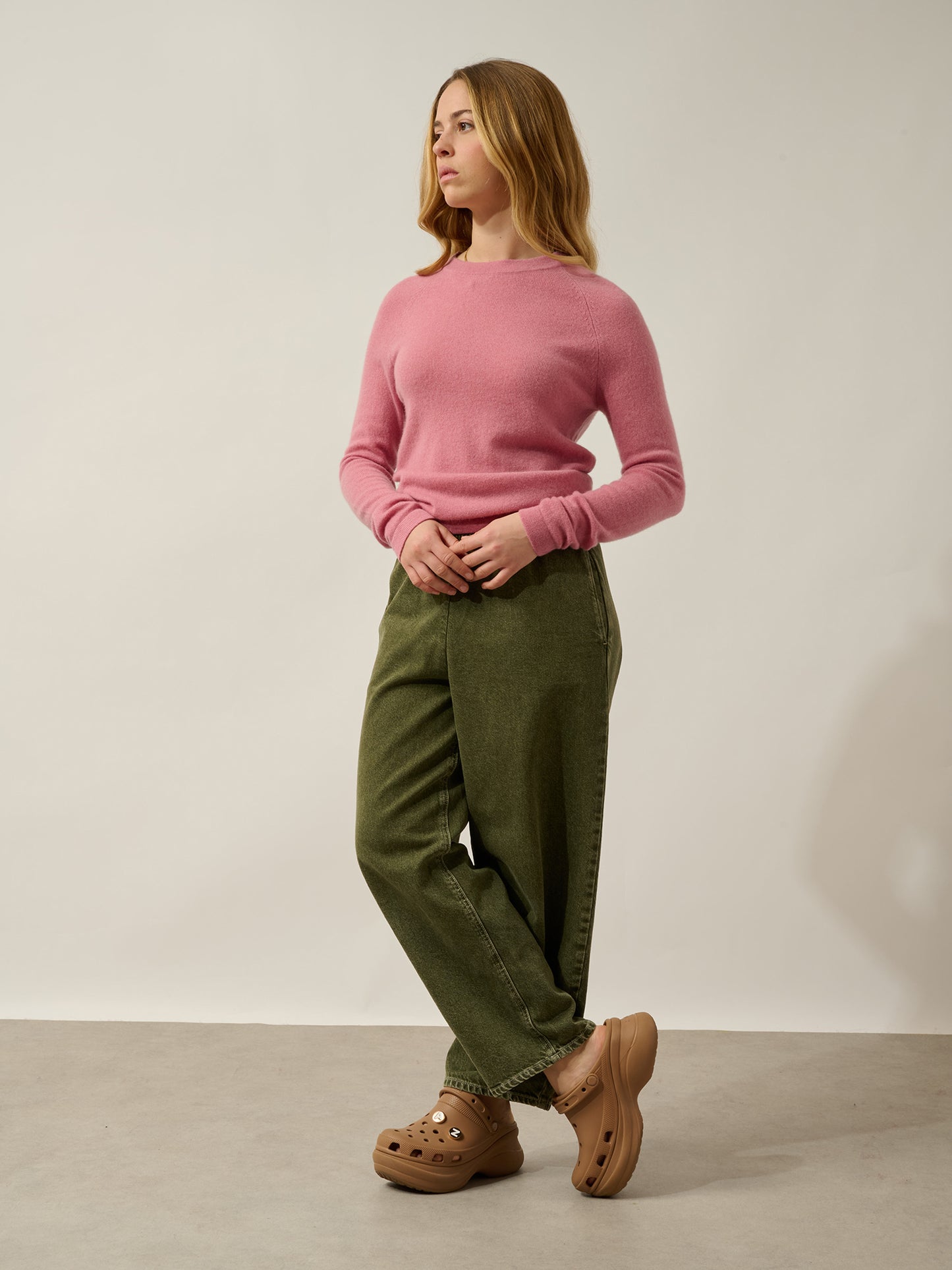 ECRIN pull col rond pétale 100% cachemire