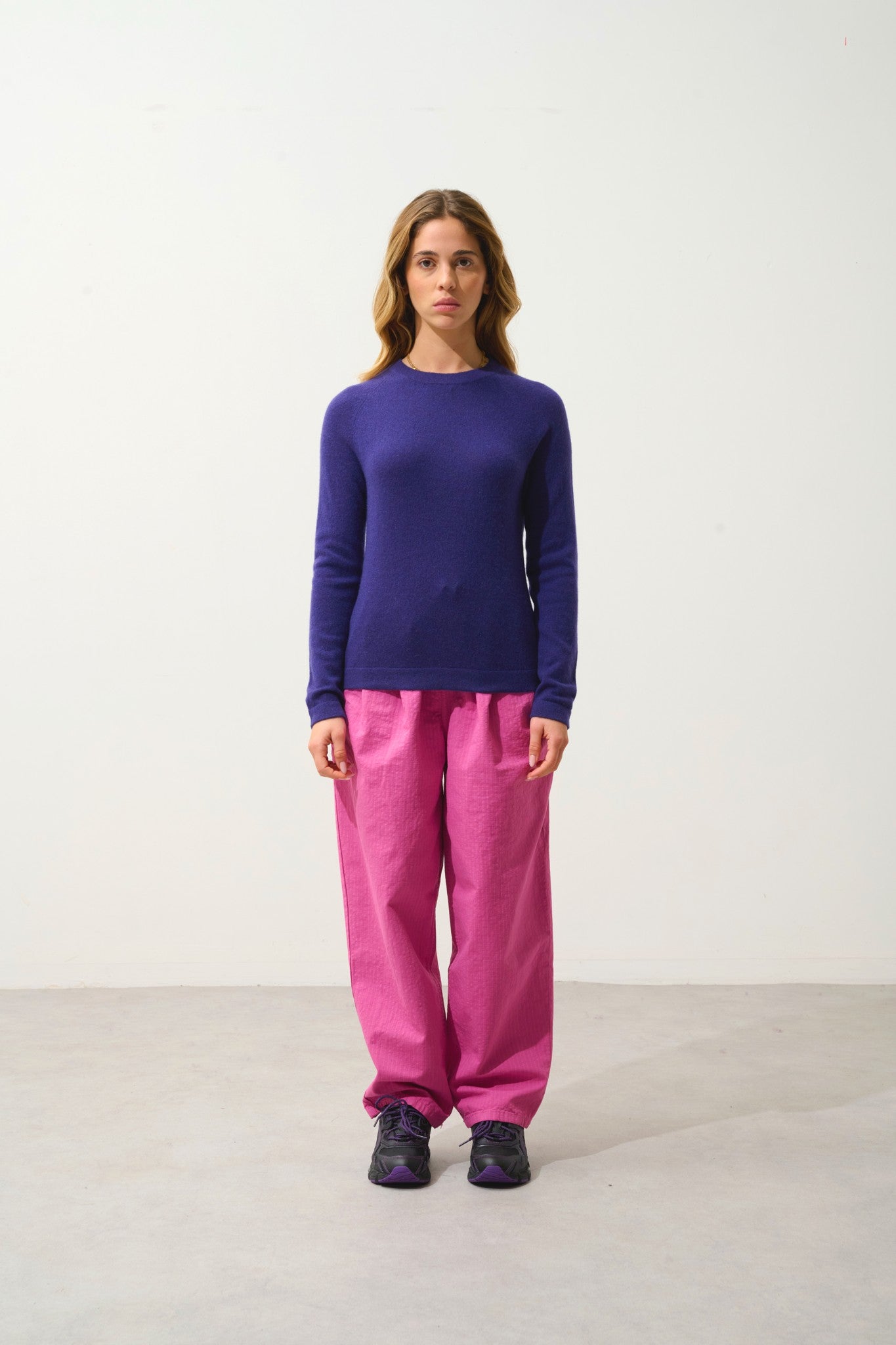 ecrin pull col rond purple 100% cachemire