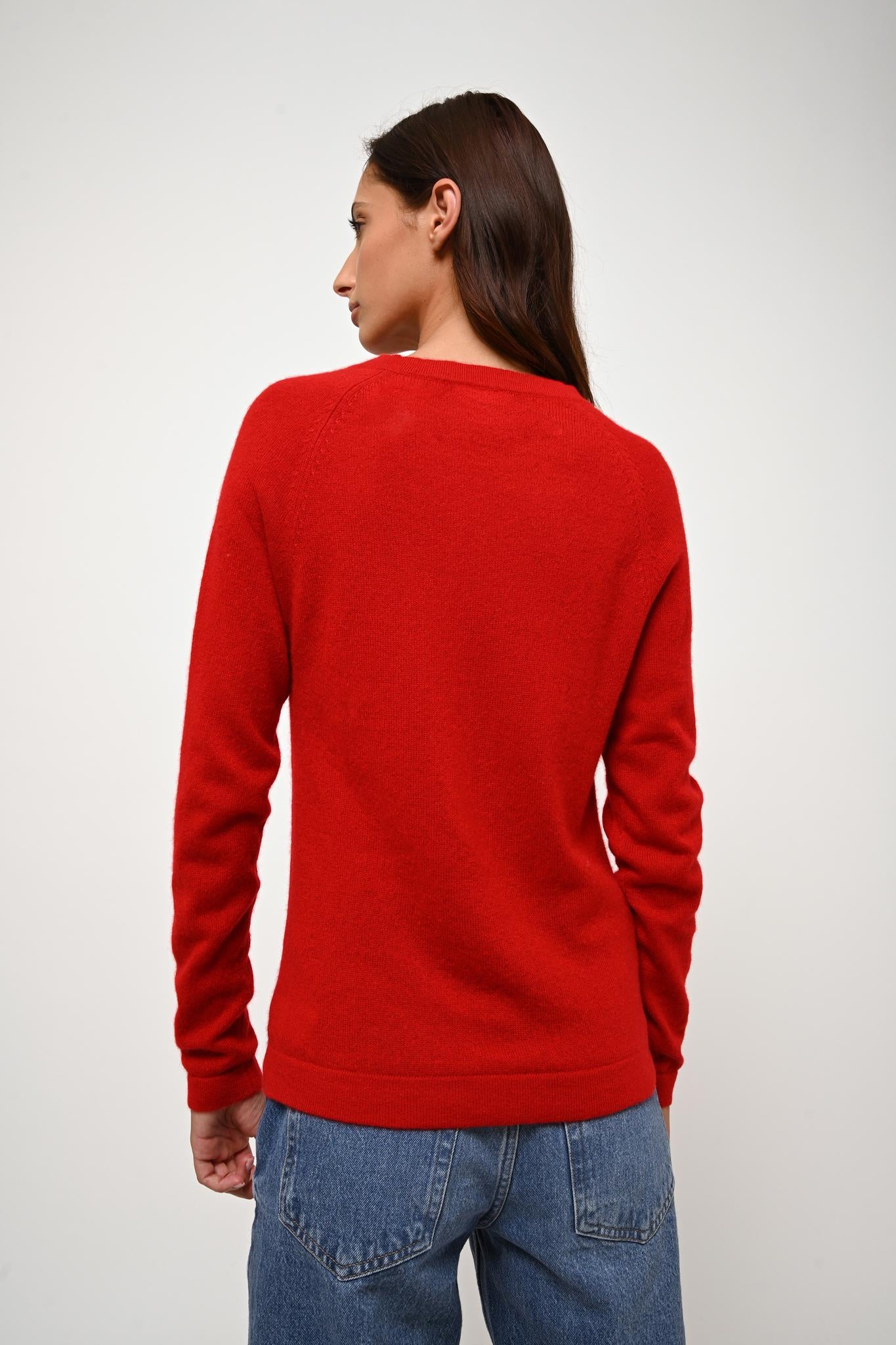ECRIN red round-neck sweater 100% cashmere