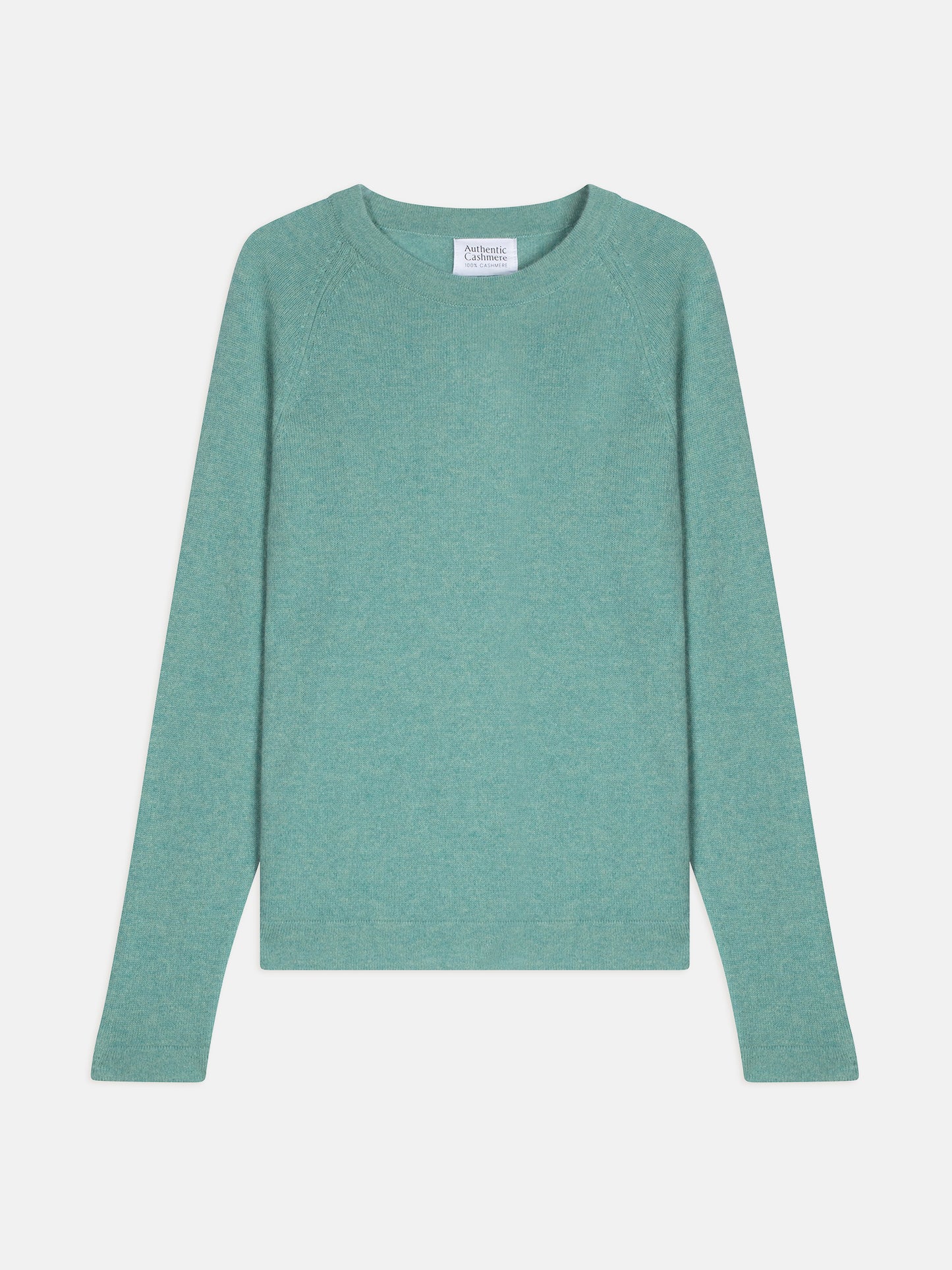 ECRIN pull col rond vert chiné 100% cachemire