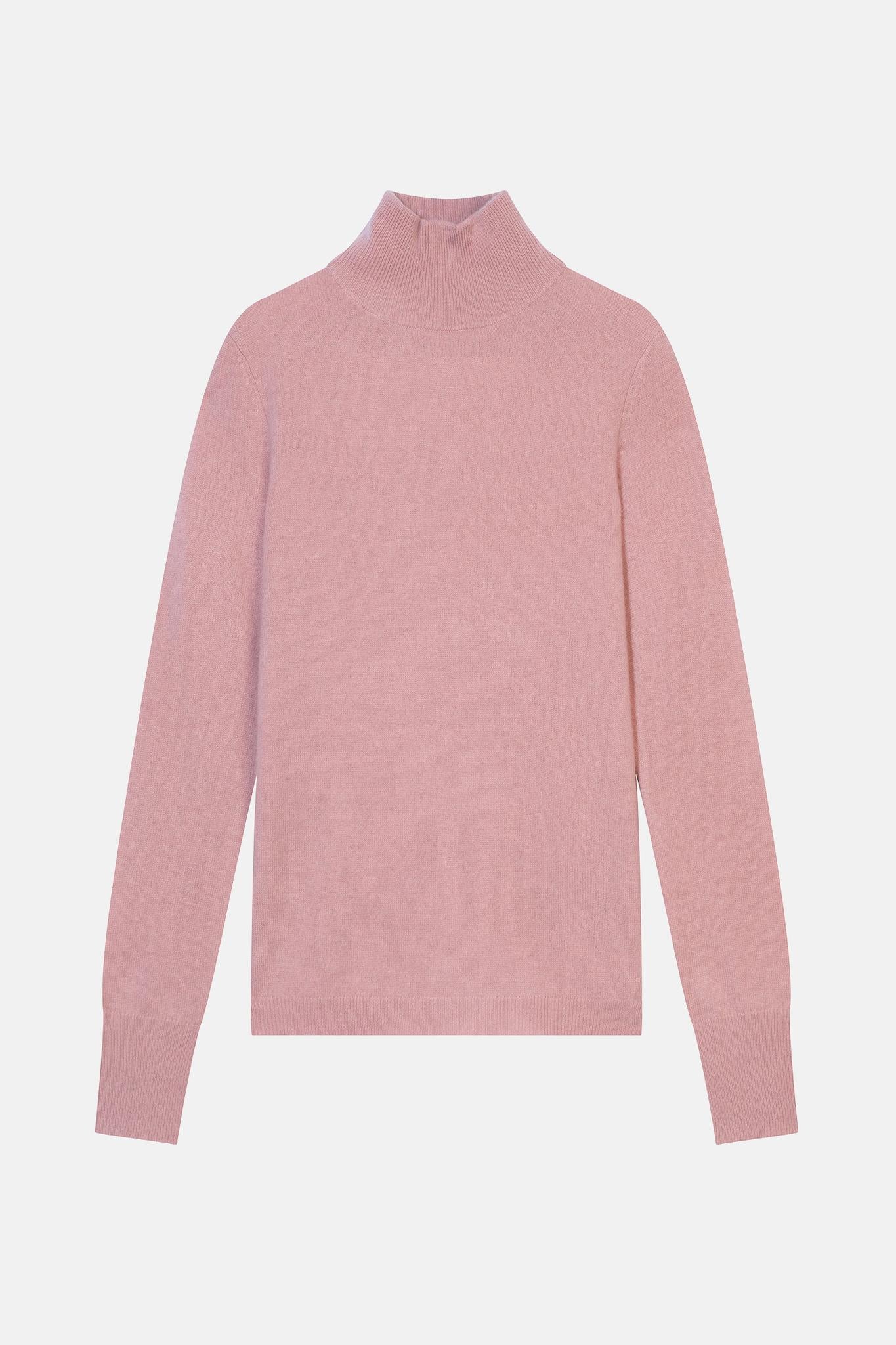 EILEEN rosewood turtleneck sweater 100% cashmere