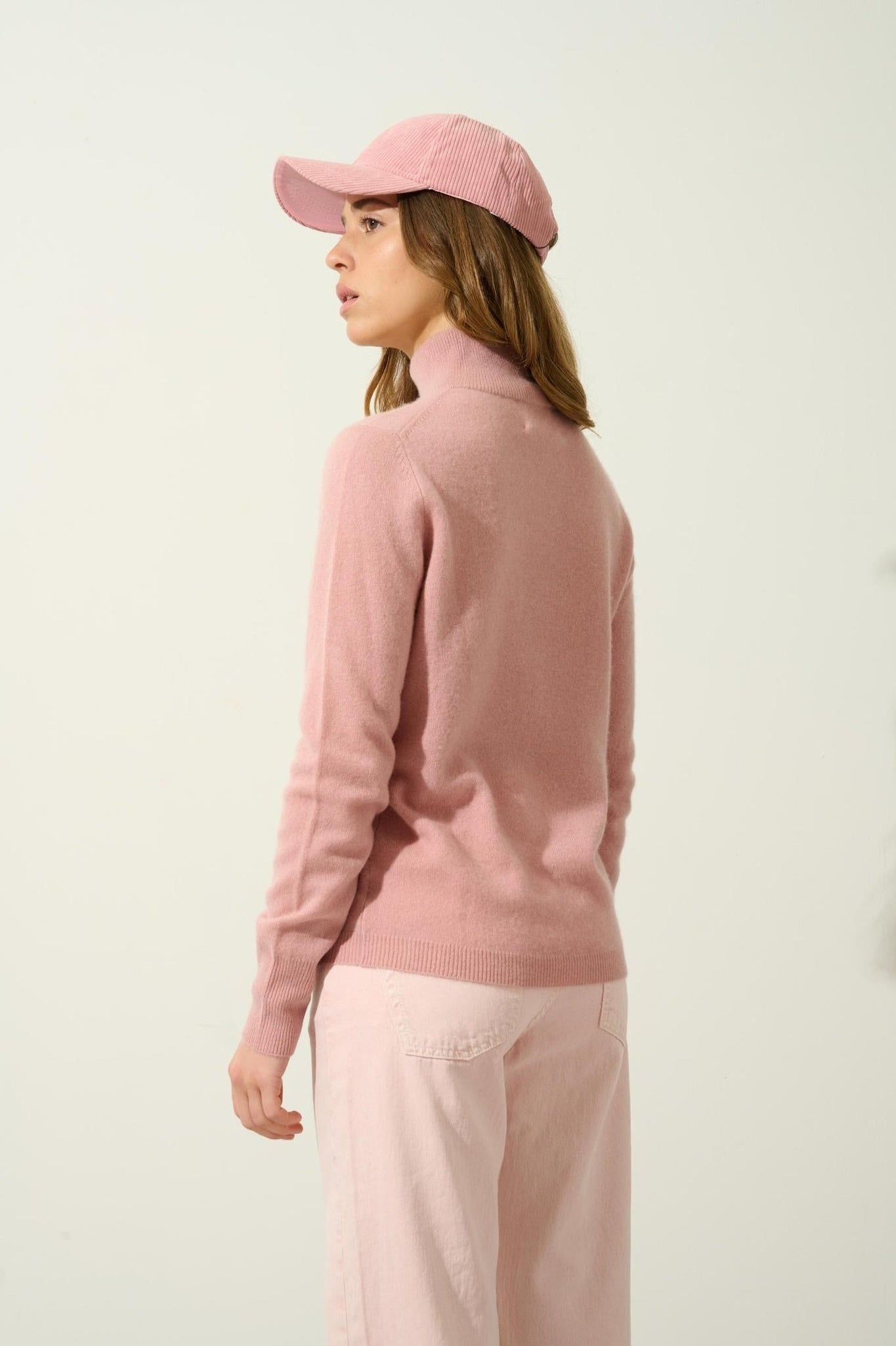 EILEEN Rosenholz Rollkragenpullover 100% Kaschmir