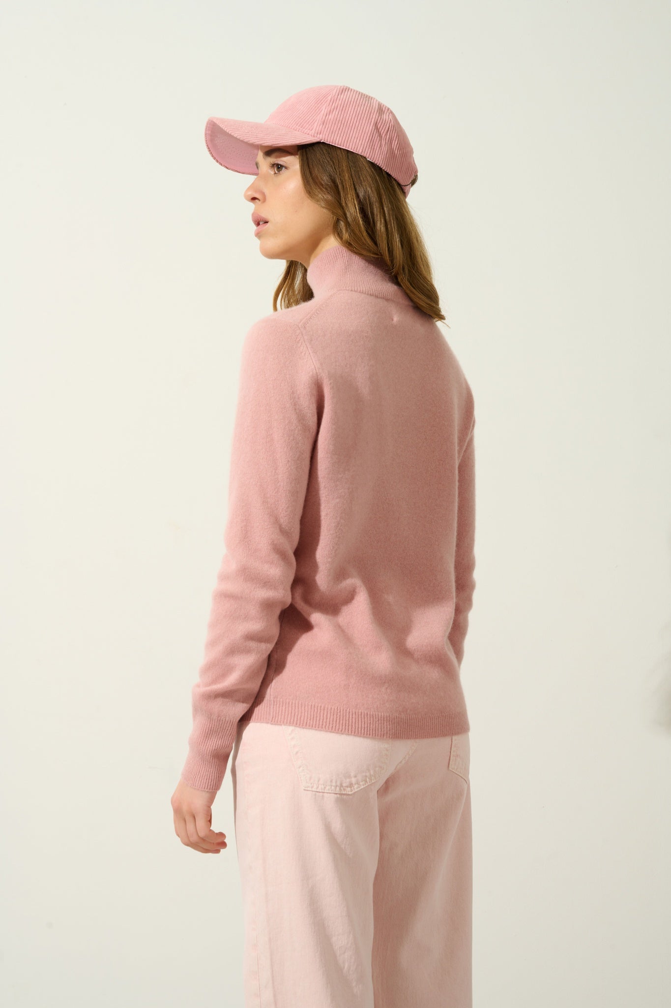 EILEEN Rosenholz Rollkragenpullover 100% Kaschmir