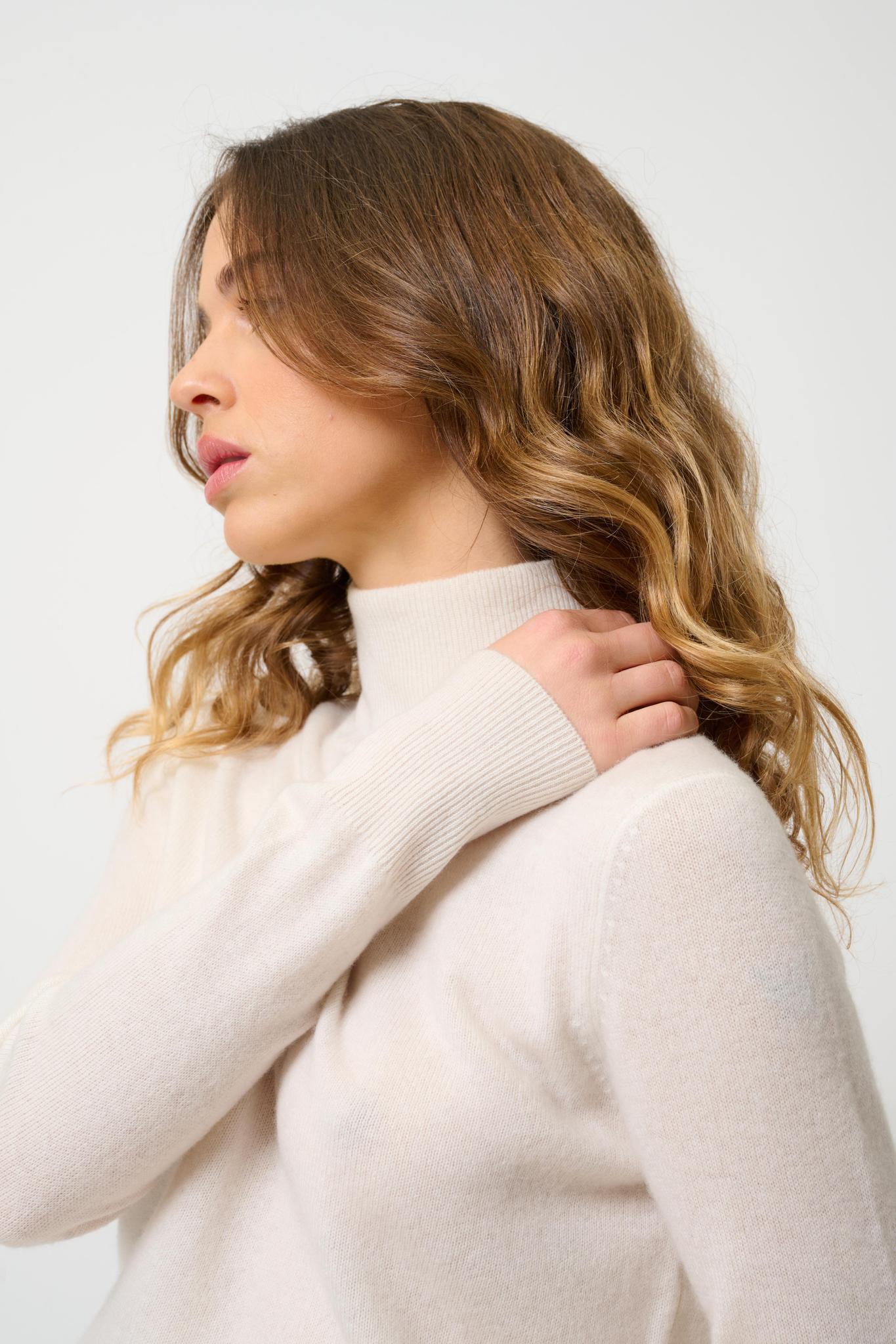 EILEEN Rollkragenpullover Elfenbein 100% Kaschmir