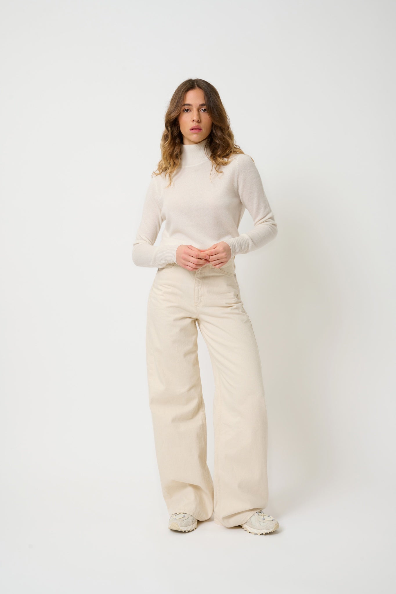 EILEEN Rollkragenpullover Elfenbein 100% Kaschmir