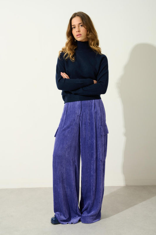 EILEEN navy turtleneck sweater 100% cashmere