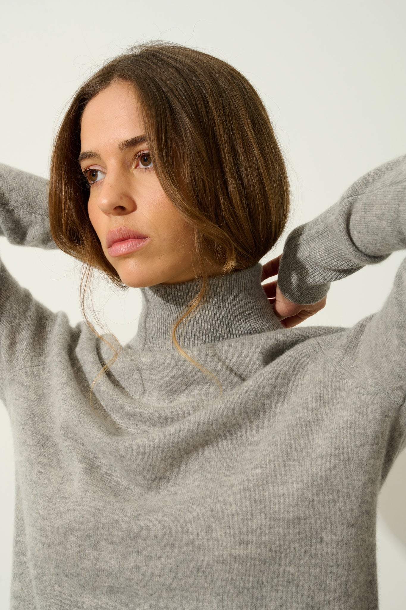 EILEEN Rollkragenpullover Wolke meliert 100% Kaschmir