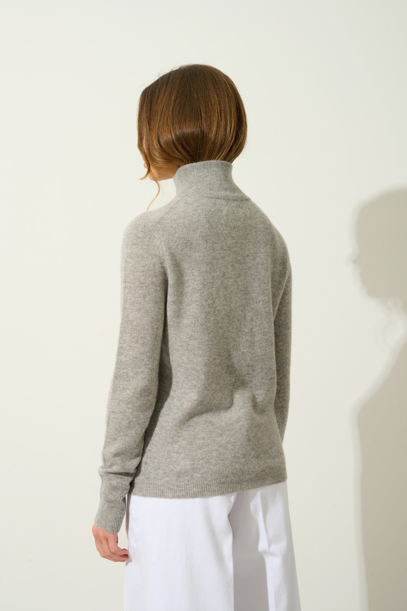 EILEEN Rollkragenpullover Wolke meliert 100% Kaschmir