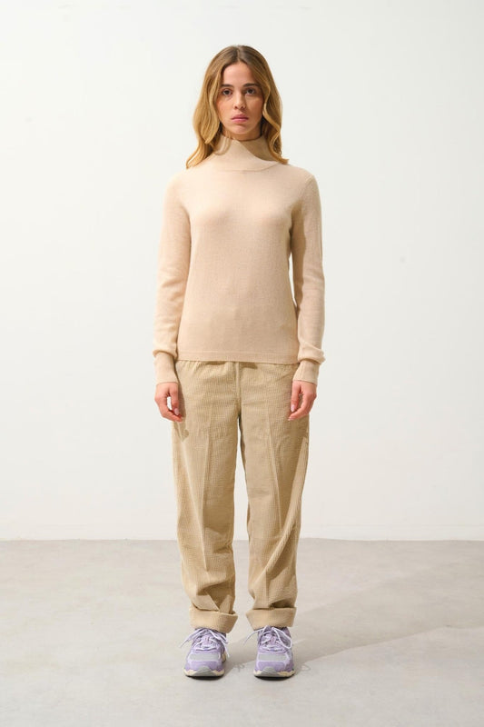 EILEEN Rollkragenpullover sandfarben 100% Kaschmir