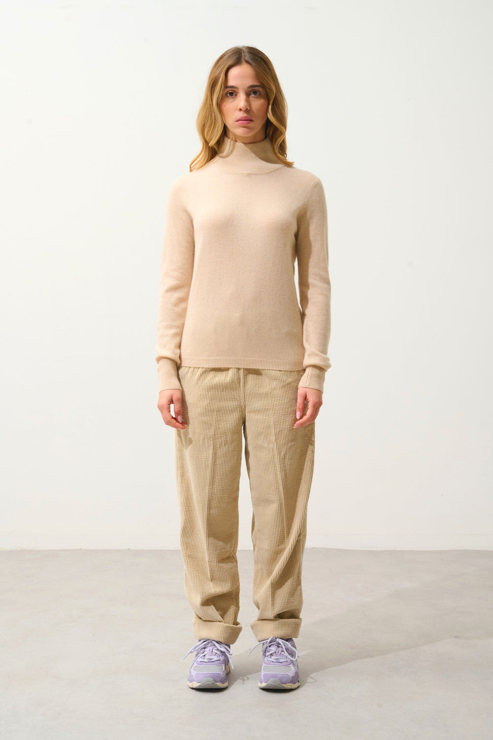 EILEEN Rollkragenpullover sandfarben 100% Kaschmir