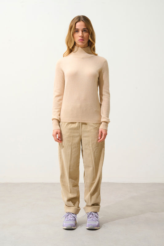 EILEEN Rollkragenpullover sandfarben 100% Kaschmir