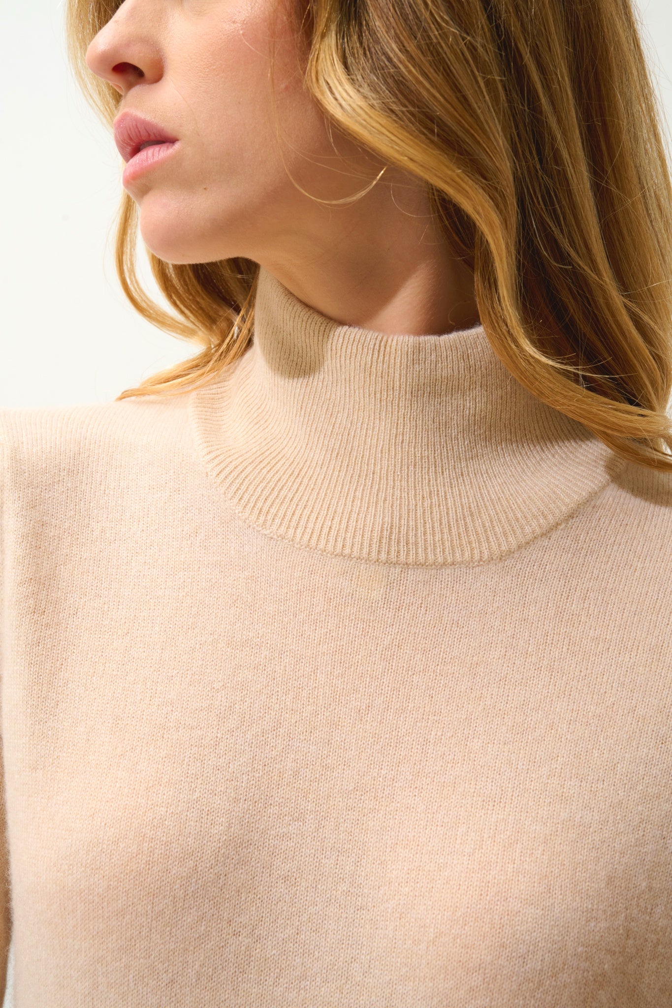 EILEEN Rollkragenpullover sandfarben 100% Kaschmir