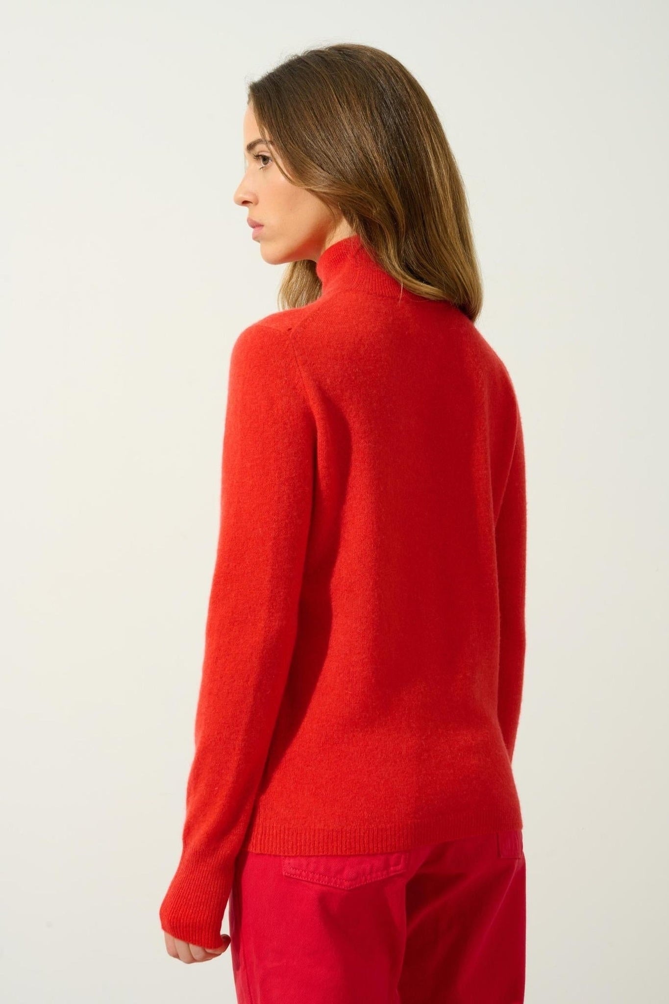EILEEN Rollkragenpullover Tomate 100% Kaschmir