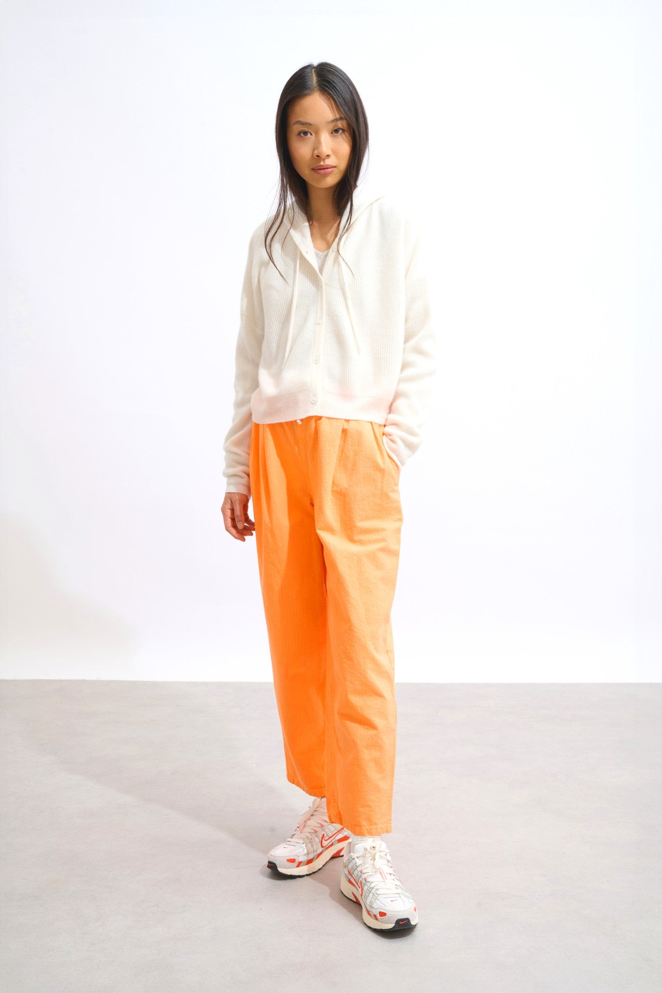 elara cardigan capuche ivoire 100% cachemire